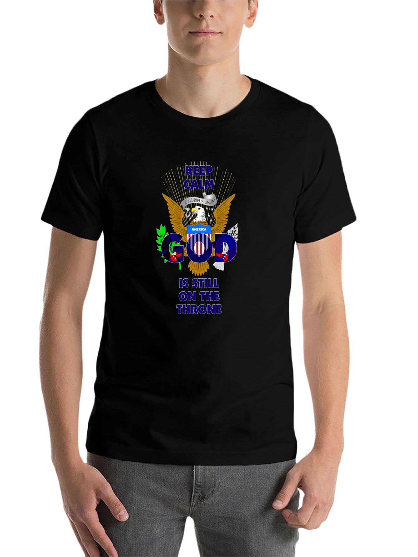 Keep Calm God On Throne Patriotic T-Shirt