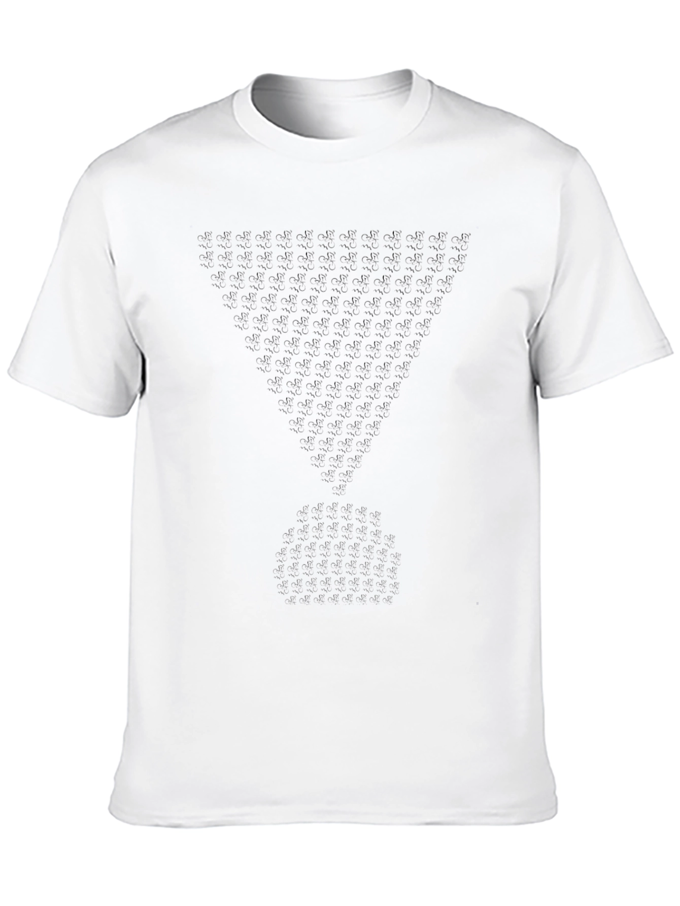 Mens Black Graphic Tee - Triangle Design