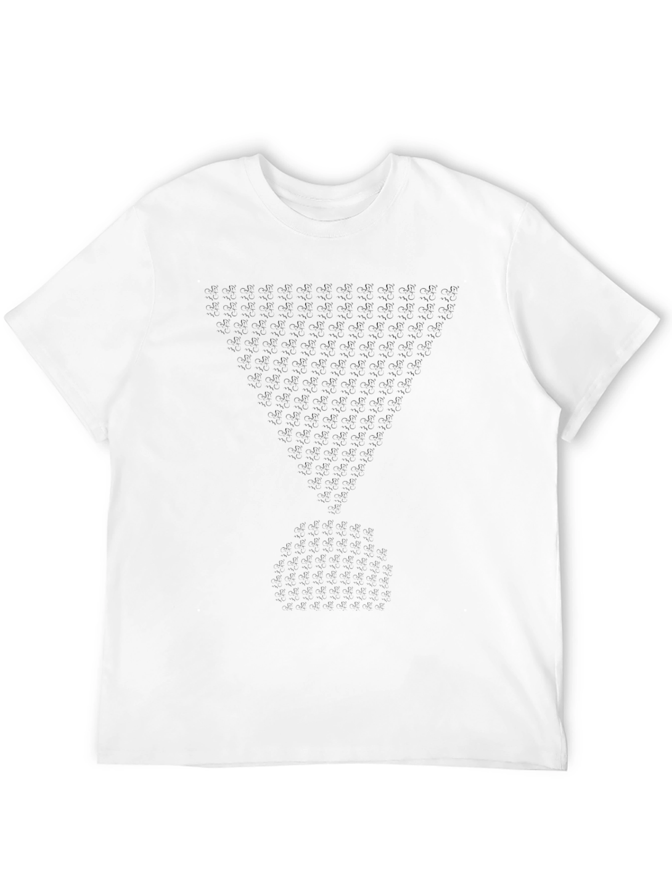 Mens Black Graphic Tee - Triangle Design