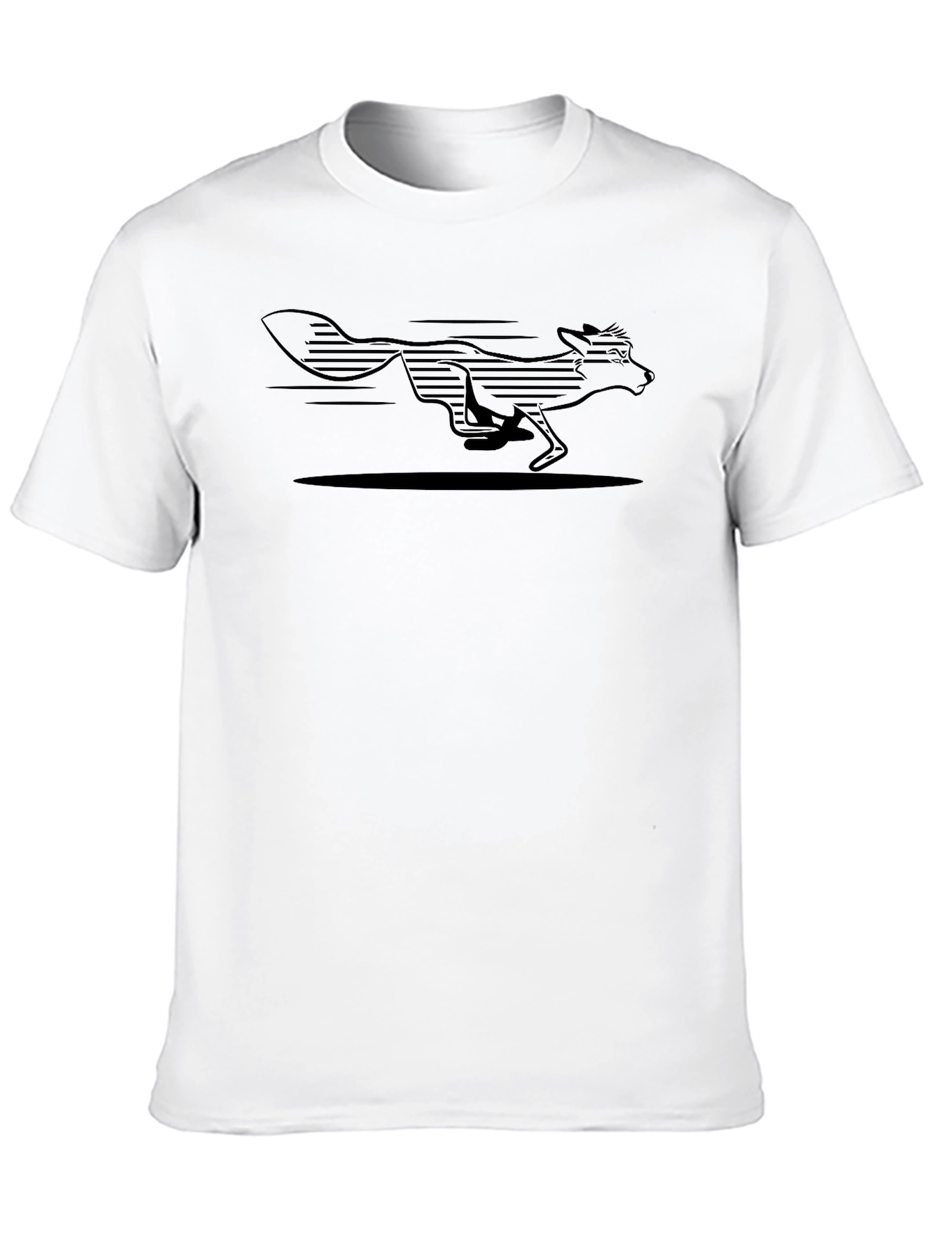 Running Fox Graphic Mens Black T-Shirt