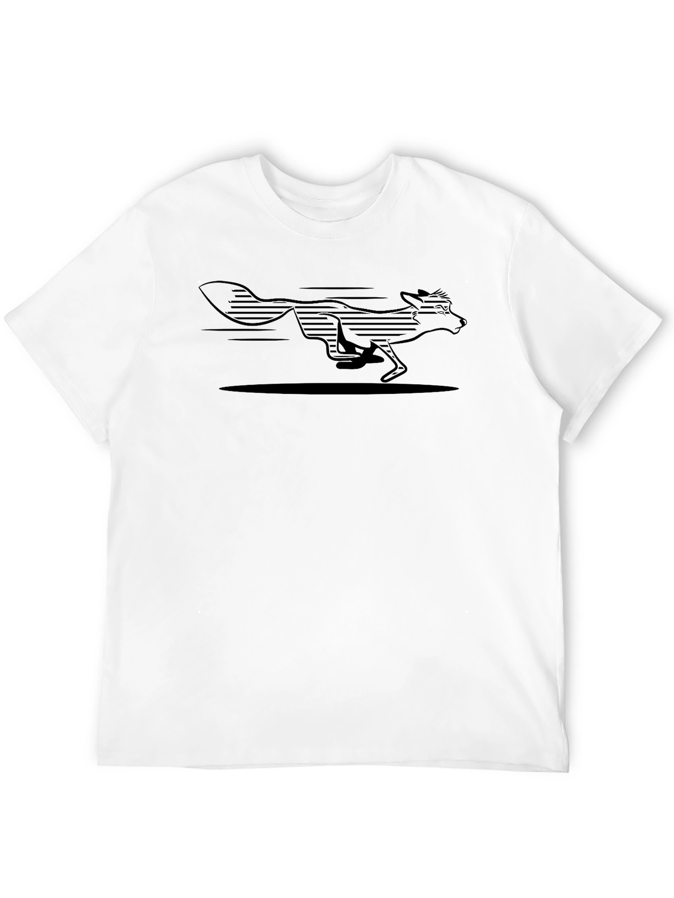 Running Fox Graphic Mens Black T-Shirt