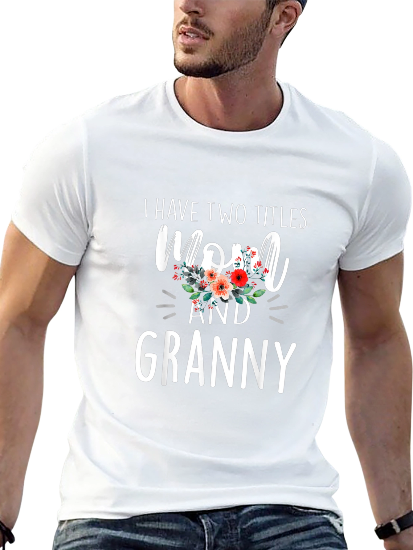 Mom and Granny T-Shirt: Two Titles Floral