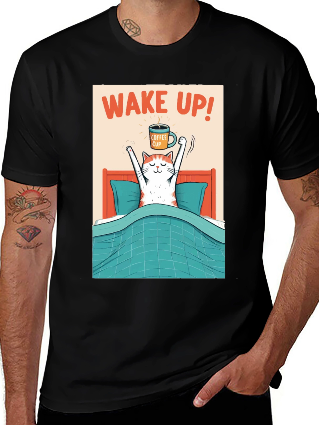 Wake Up Coffee Cat T-Shirt