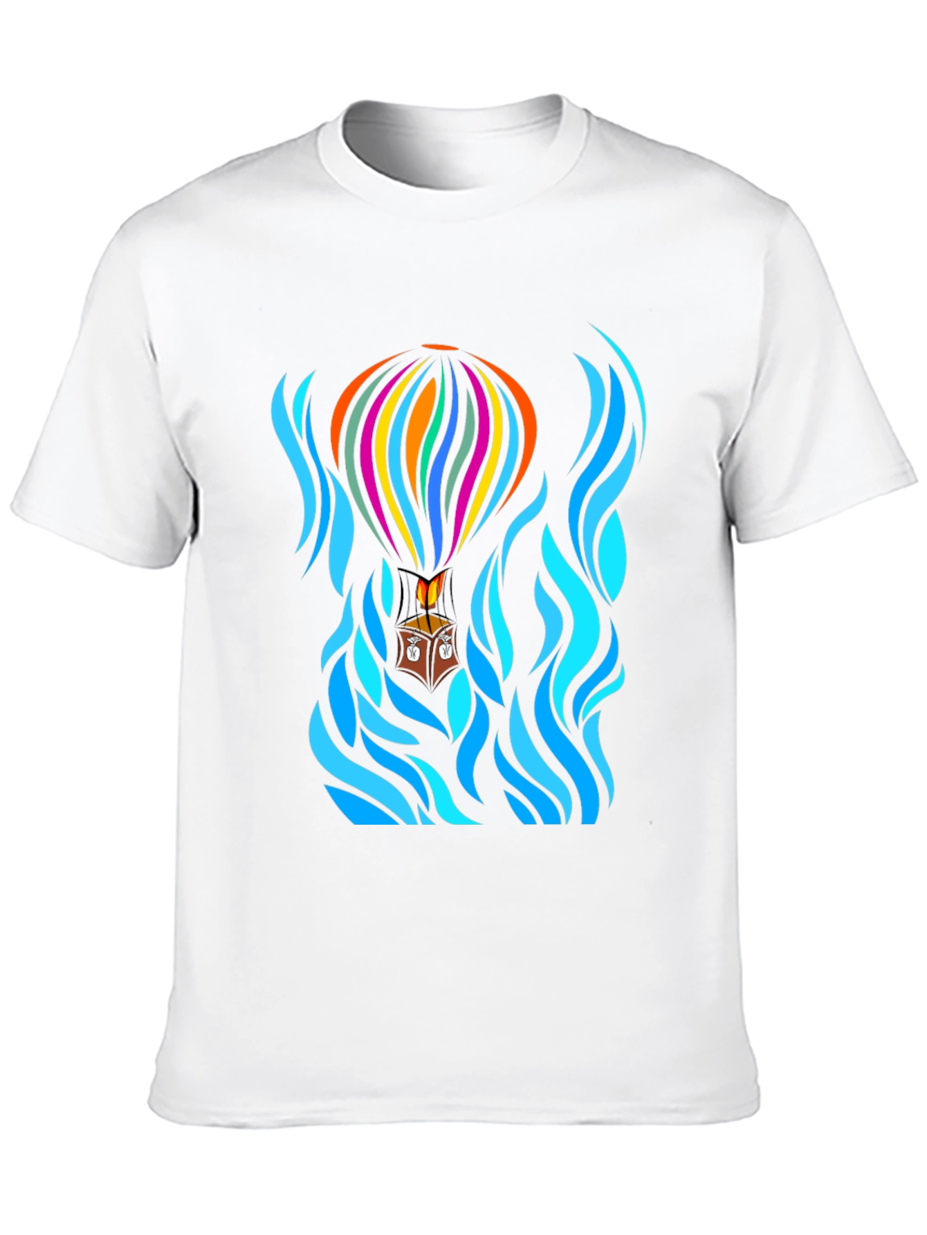 Hot Air Balloon Black T-Shirt Graphic Tee