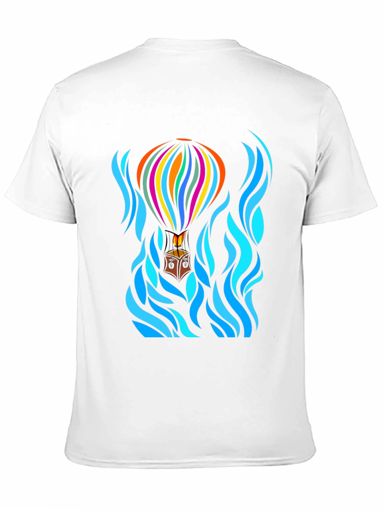 Hot Air Balloon Black T-Shirt Graphic Tee