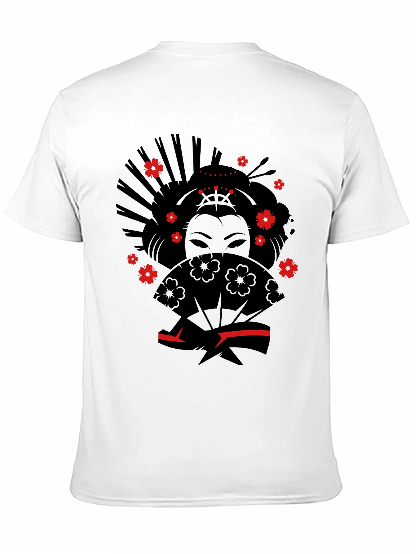 Geisha Graphic Tee - Stylish Black Cotton T-Shirt