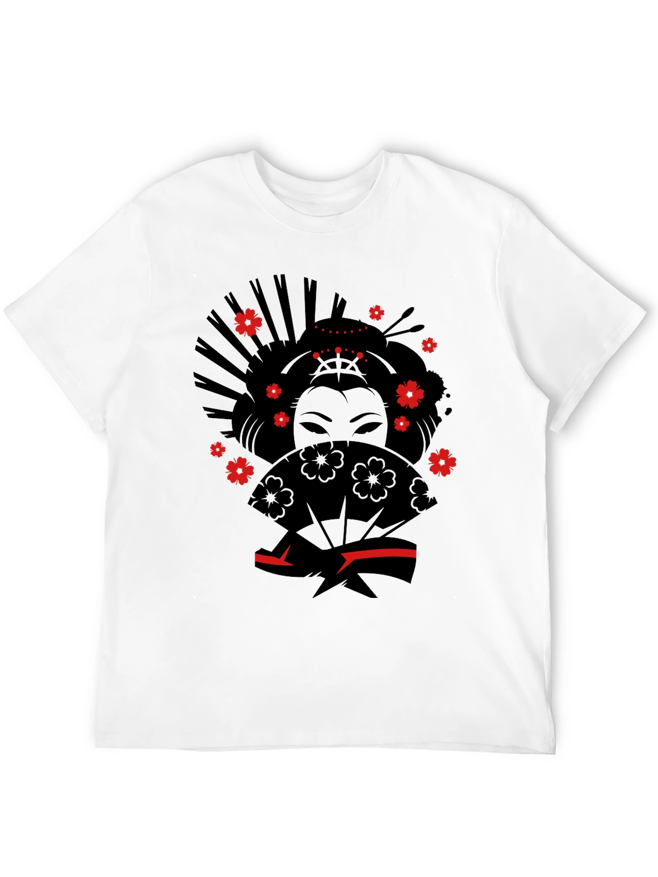 Geisha Graphic Tee - Stylish Black Cotton T-Shirt