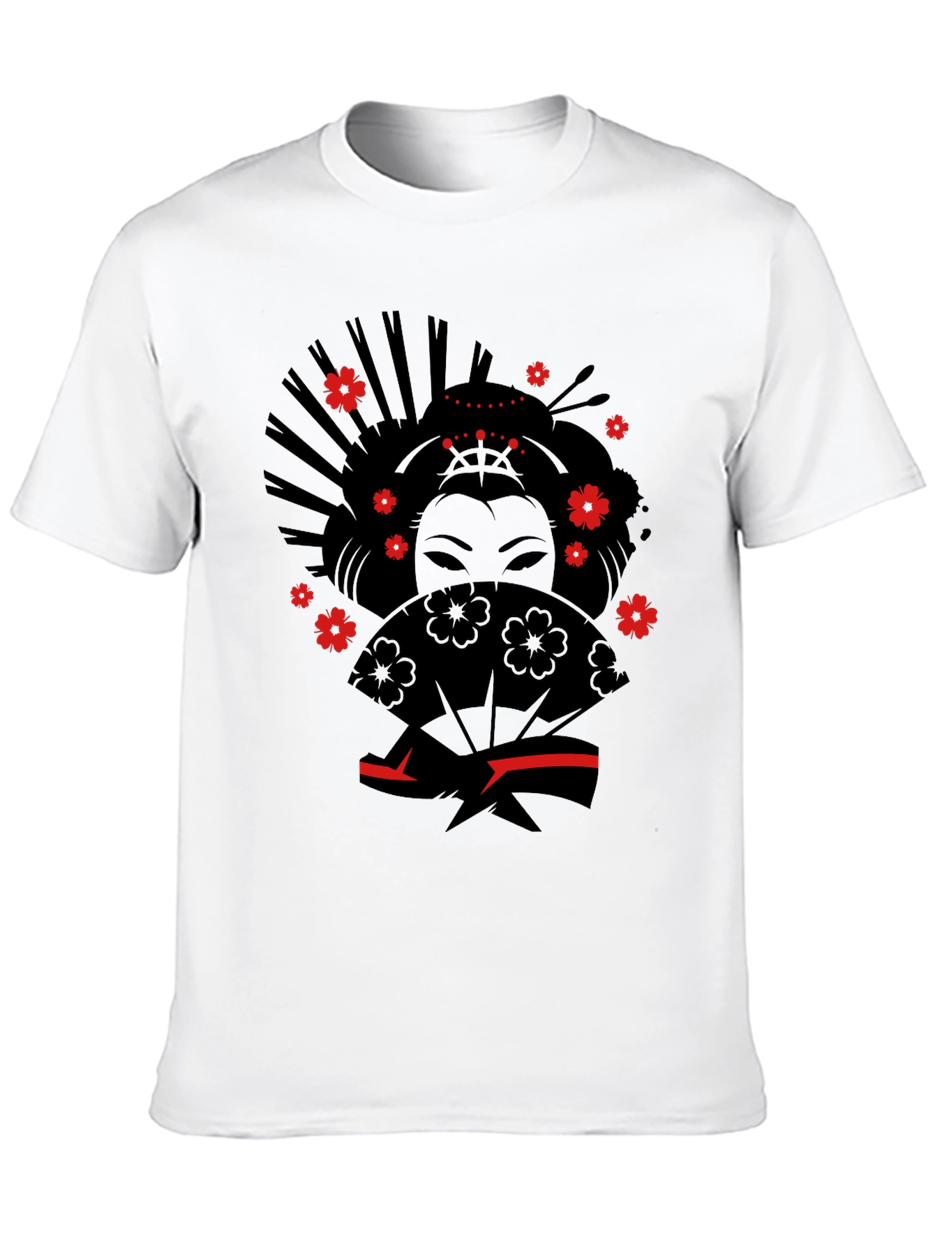 Geisha Graphic Tee - Stylish Black Cotton T-Shirt