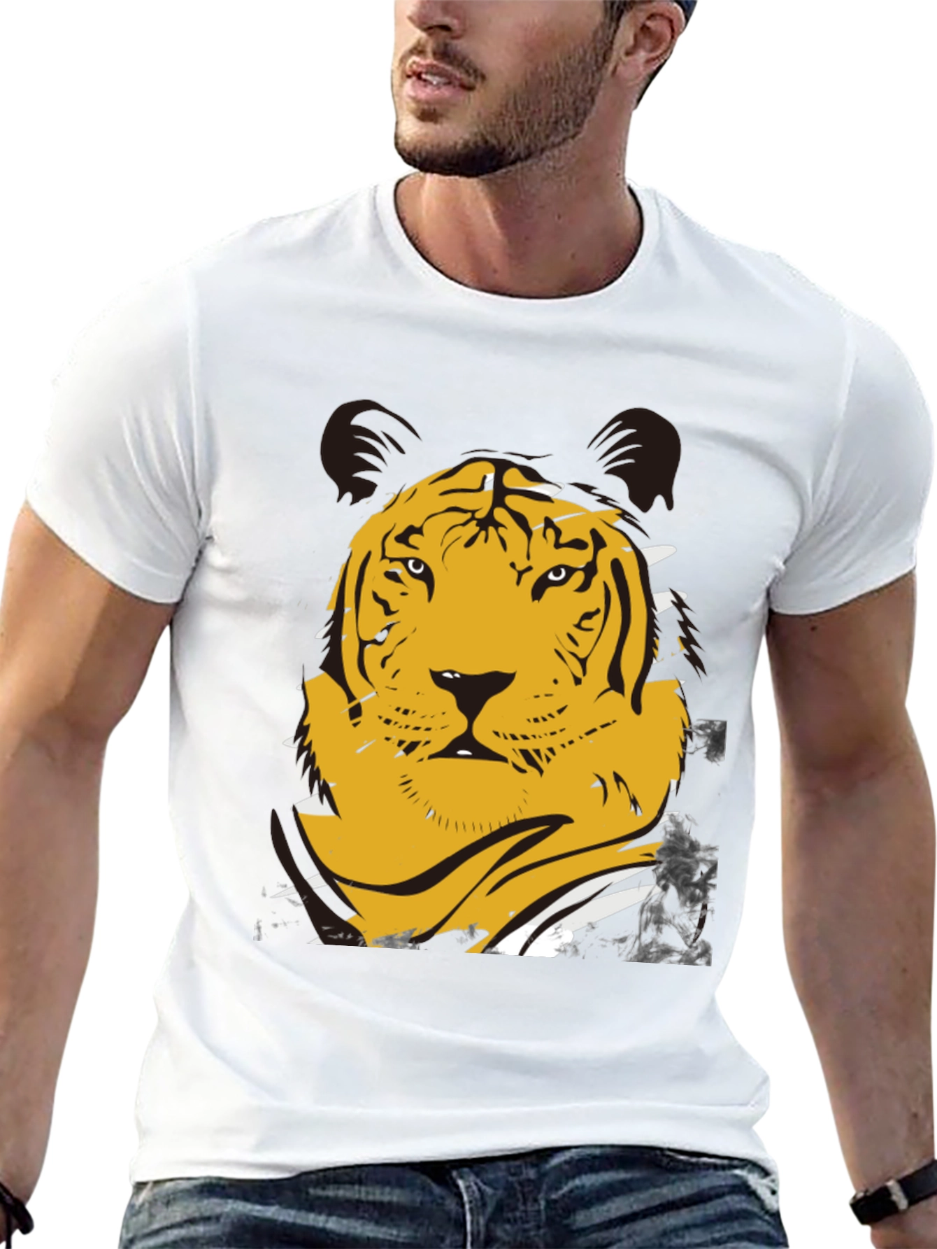 Bold Tiger Graphic T-Shirt - Mens Black Tee