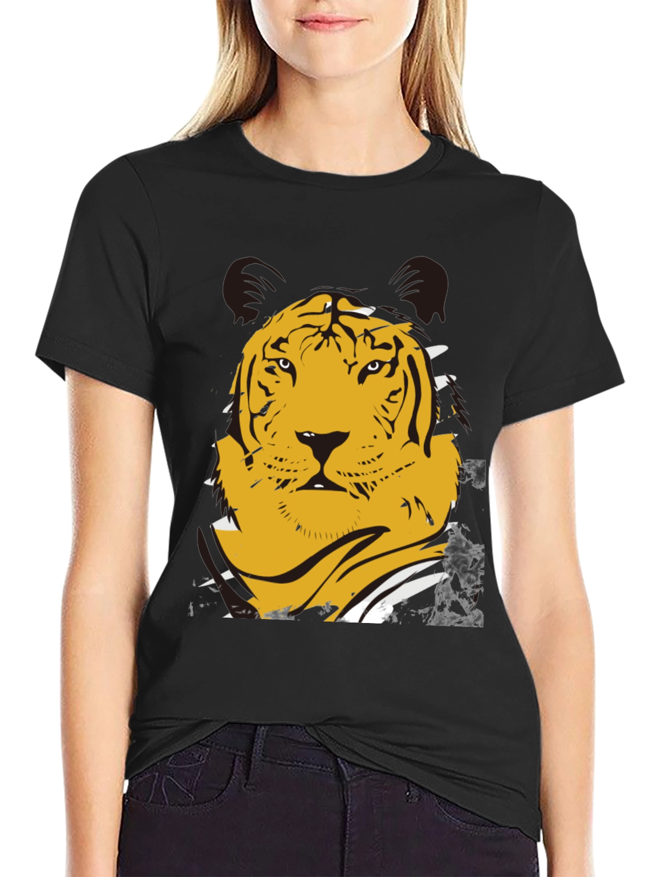 Bold Tiger Graphic T-Shirt - Mens Black Tee