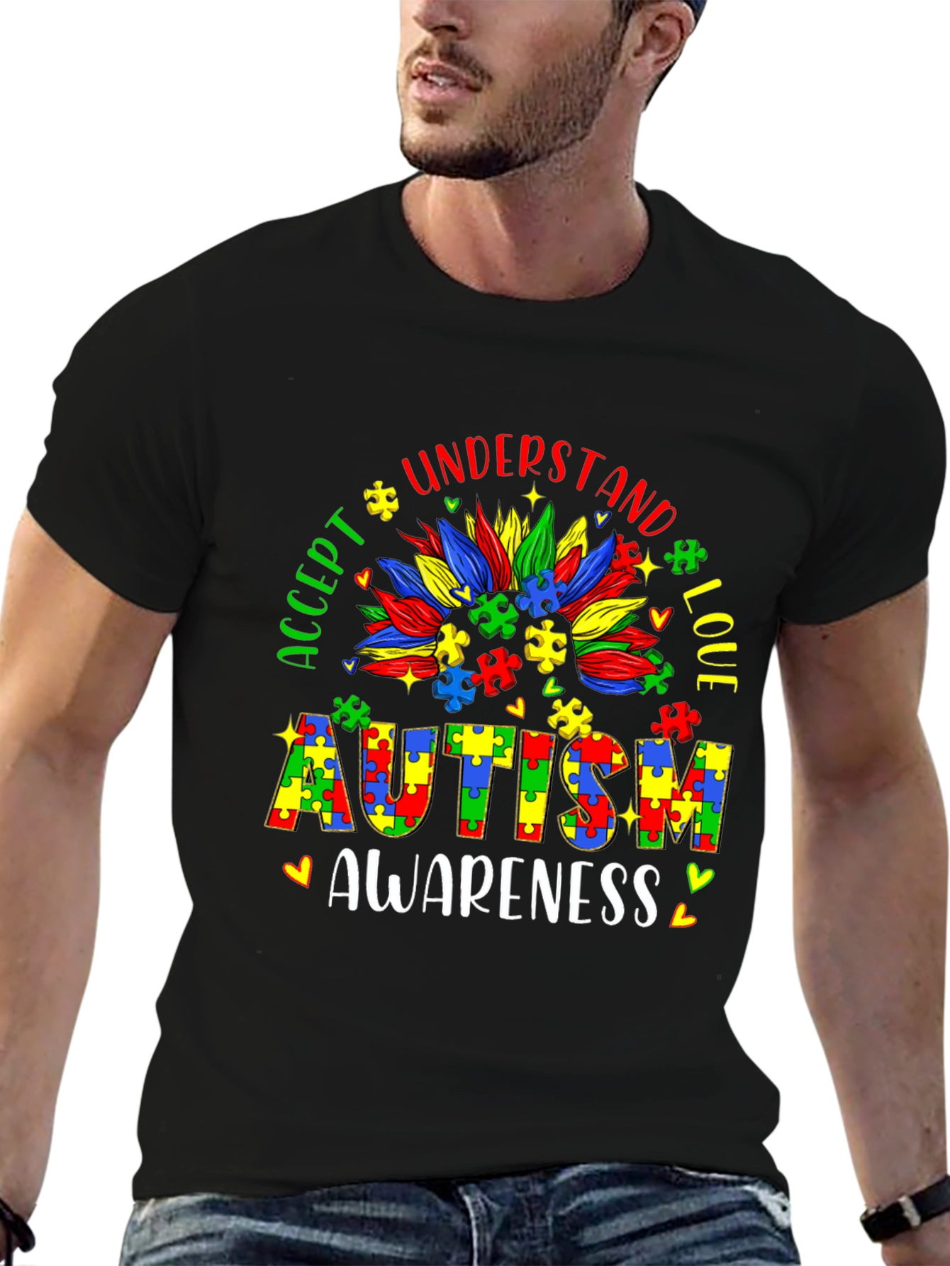 Autism Awareness Puzzle Piece Graphic Tee