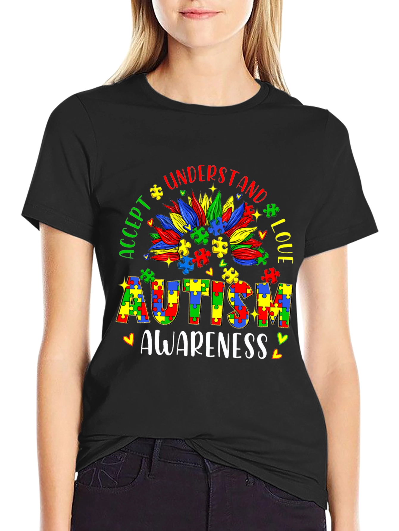 Autism Awareness Puzzle Piece Graphic Tee
