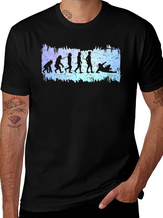 Soccer Evolution Graphic Tee - Black Cotton T-Shirt