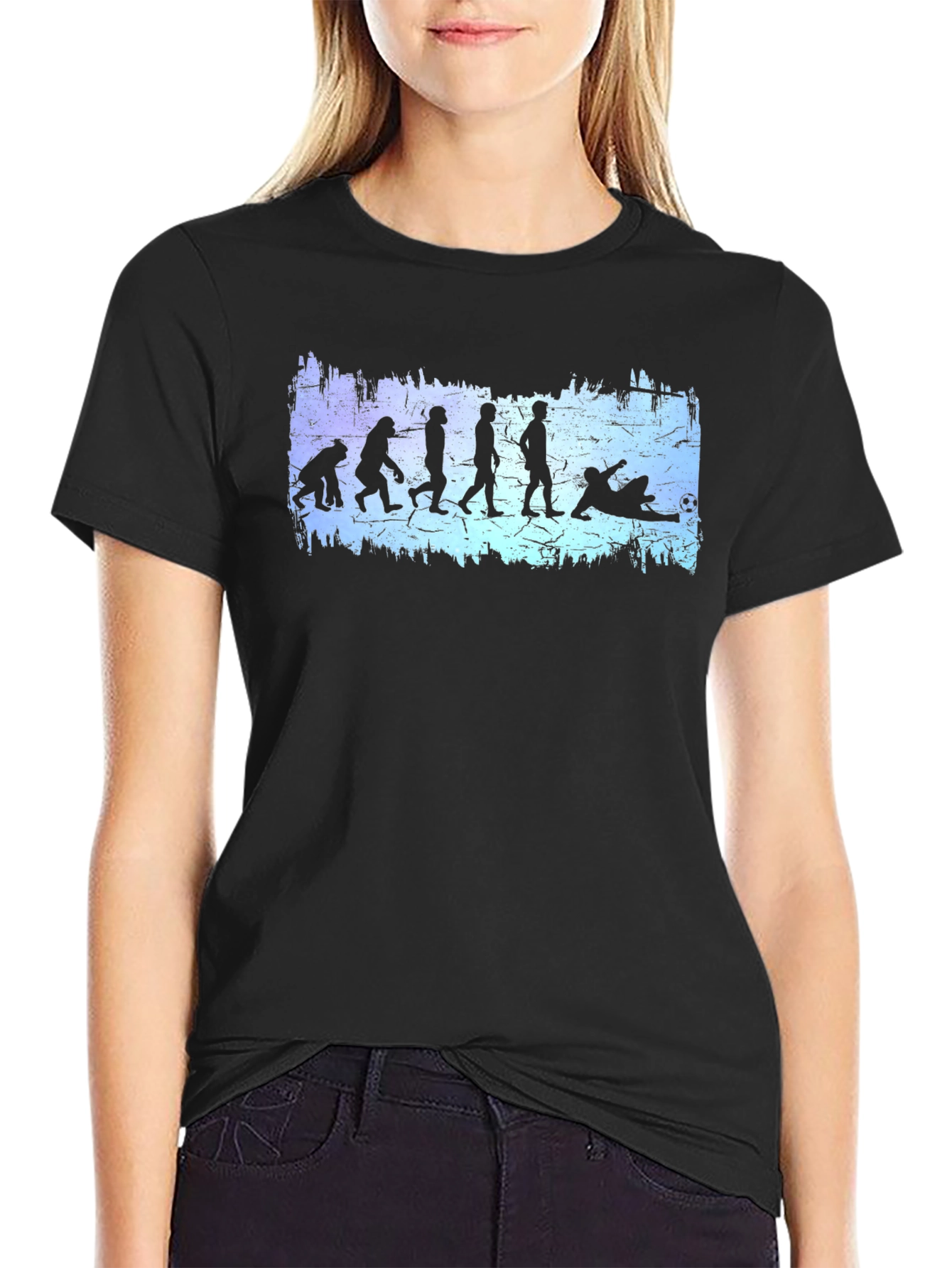 Soccer Evolution Graphic Tee - Black Cotton T-Shirt
