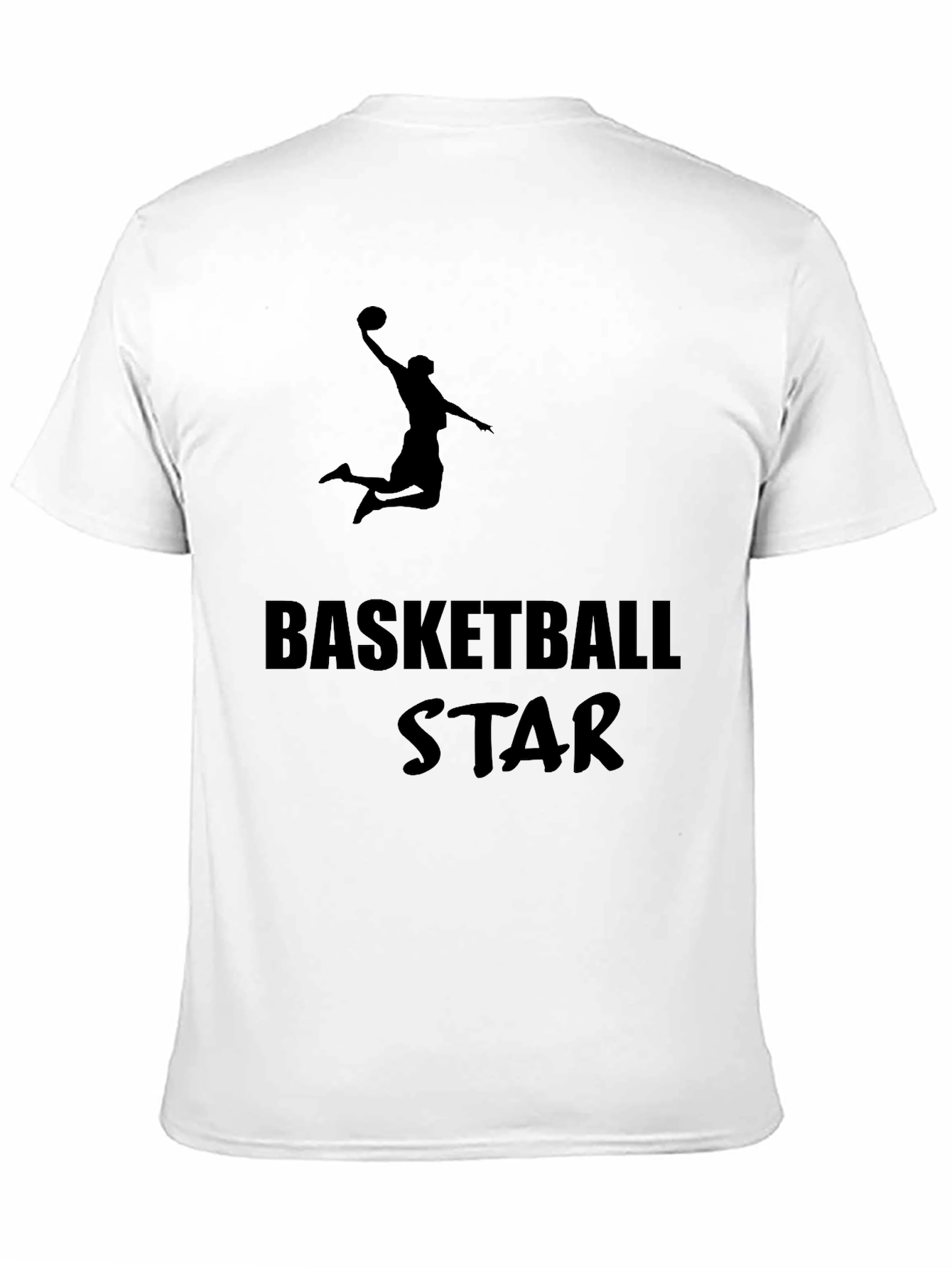 Basketball Star Graphic Tee - Black Cotton T-Shirt