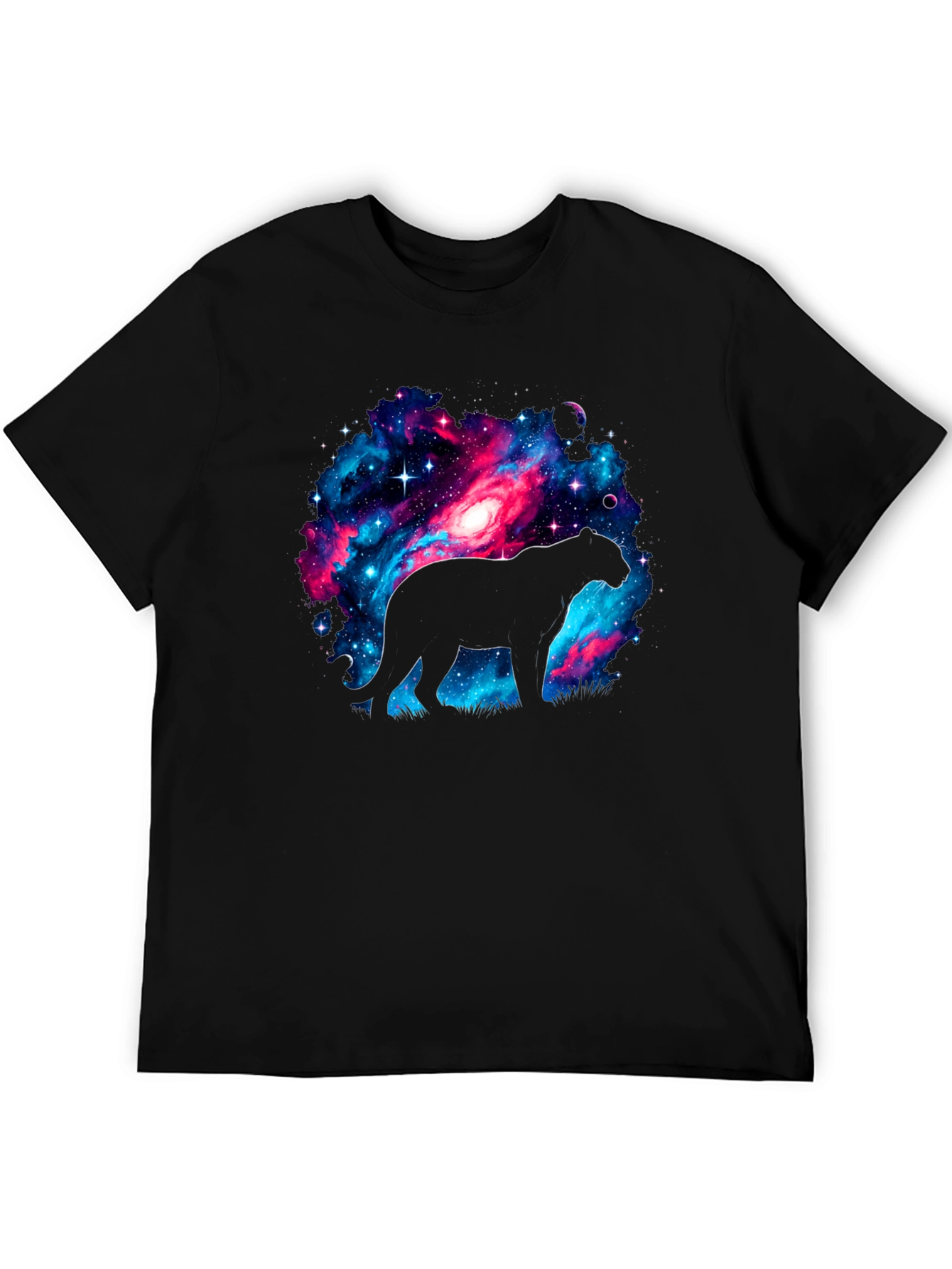 Galaxy Panther T-Shirt - Cosmic Cat Design