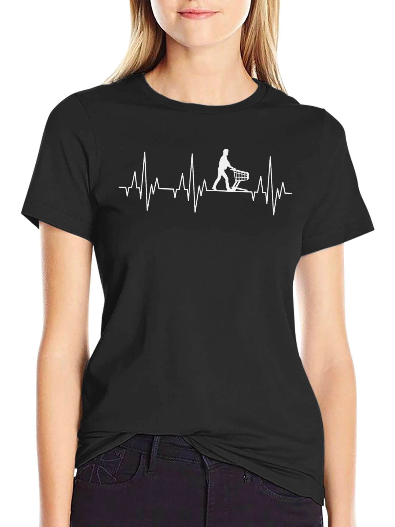 Shopping Cart ECG T-Shirt - Black