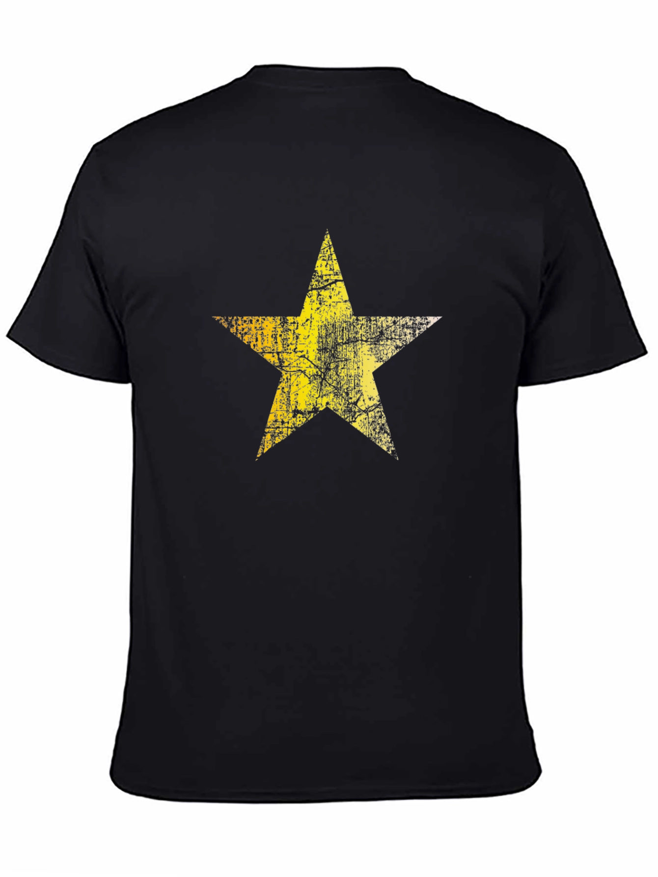 Distressed Star Graphic Black Tee