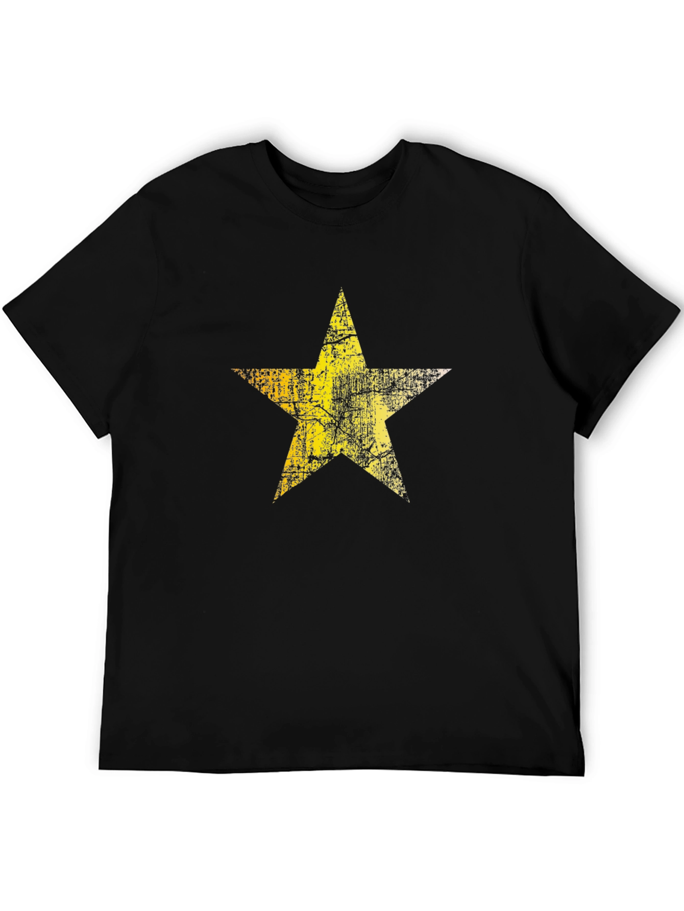 Distressed Star Graphic Black Tee