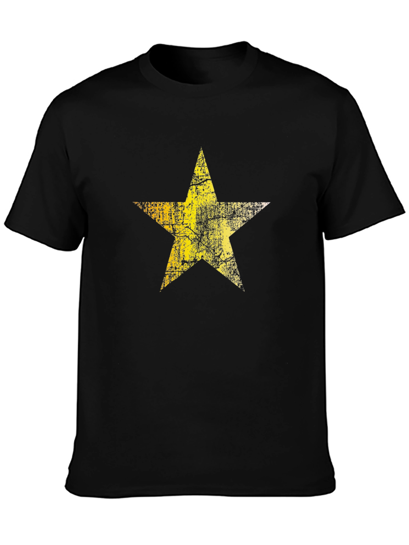 Distressed Star Graphic Black Tee
