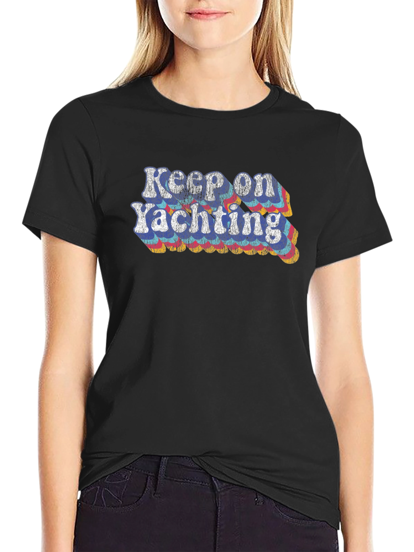 Keep On Yachting Graphic Tee - Retro Style!