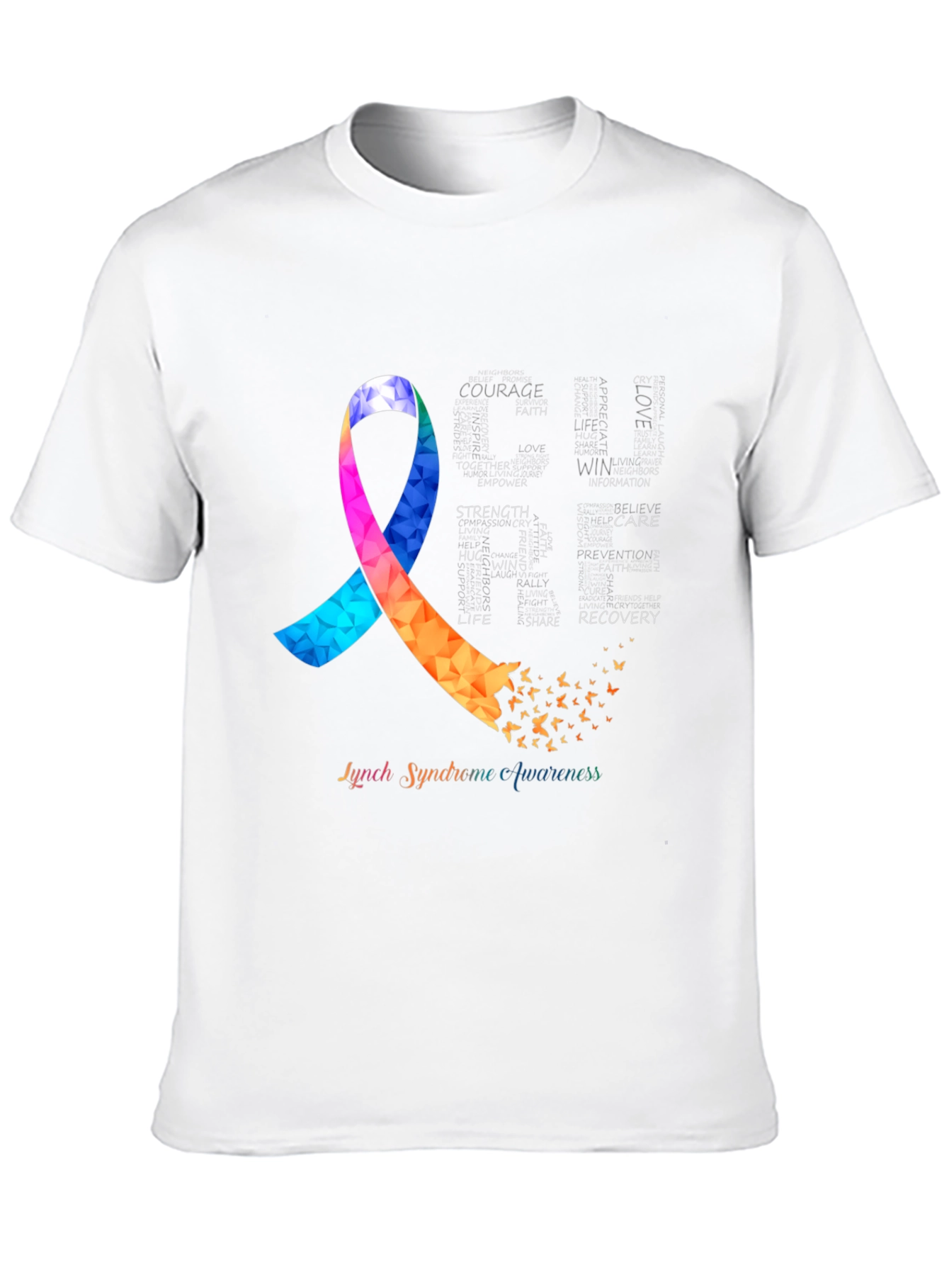 Lynch Syndrome Awareness T-Shirt Ribbon Butterfly