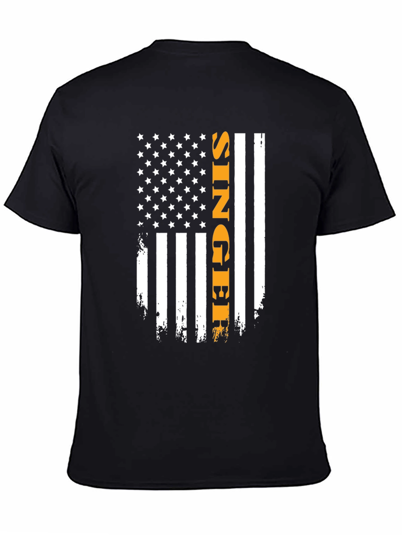 Singer Flag Graphic T-Shirt - Patriotic Apparel
