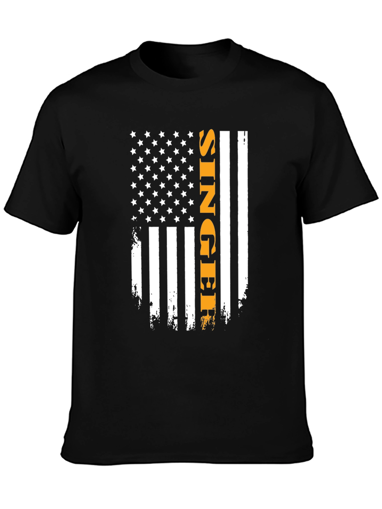 Singer Flag Graphic T-Shirt - Patriotic Apparel