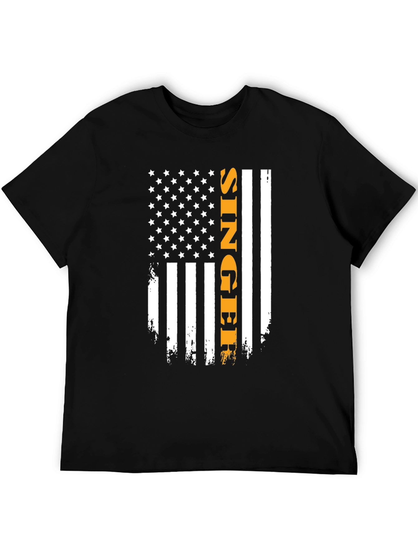 Singer Flag Graphic T-Shirt - Patriotic Apparel