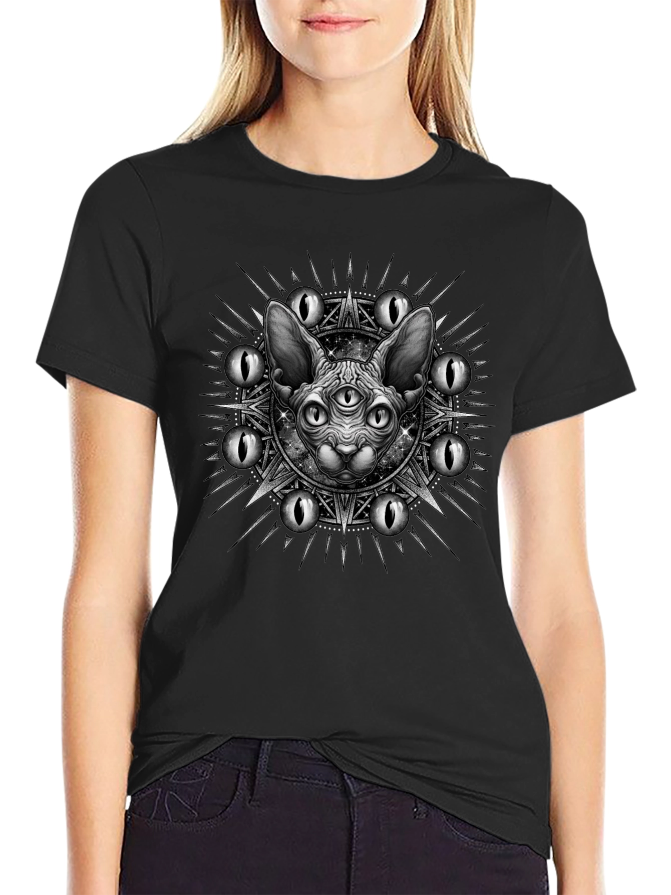 Mystic Cat Graphic Tee - Third Eye Design