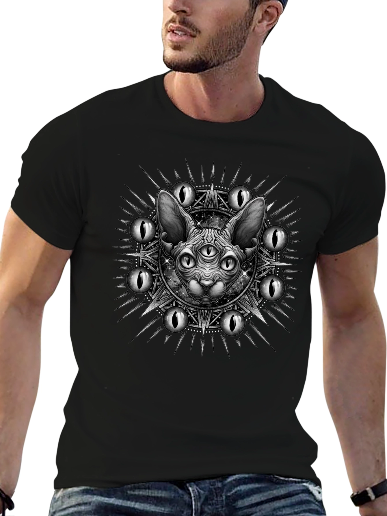 Mystic Cat Graphic Tee - Third Eye Design