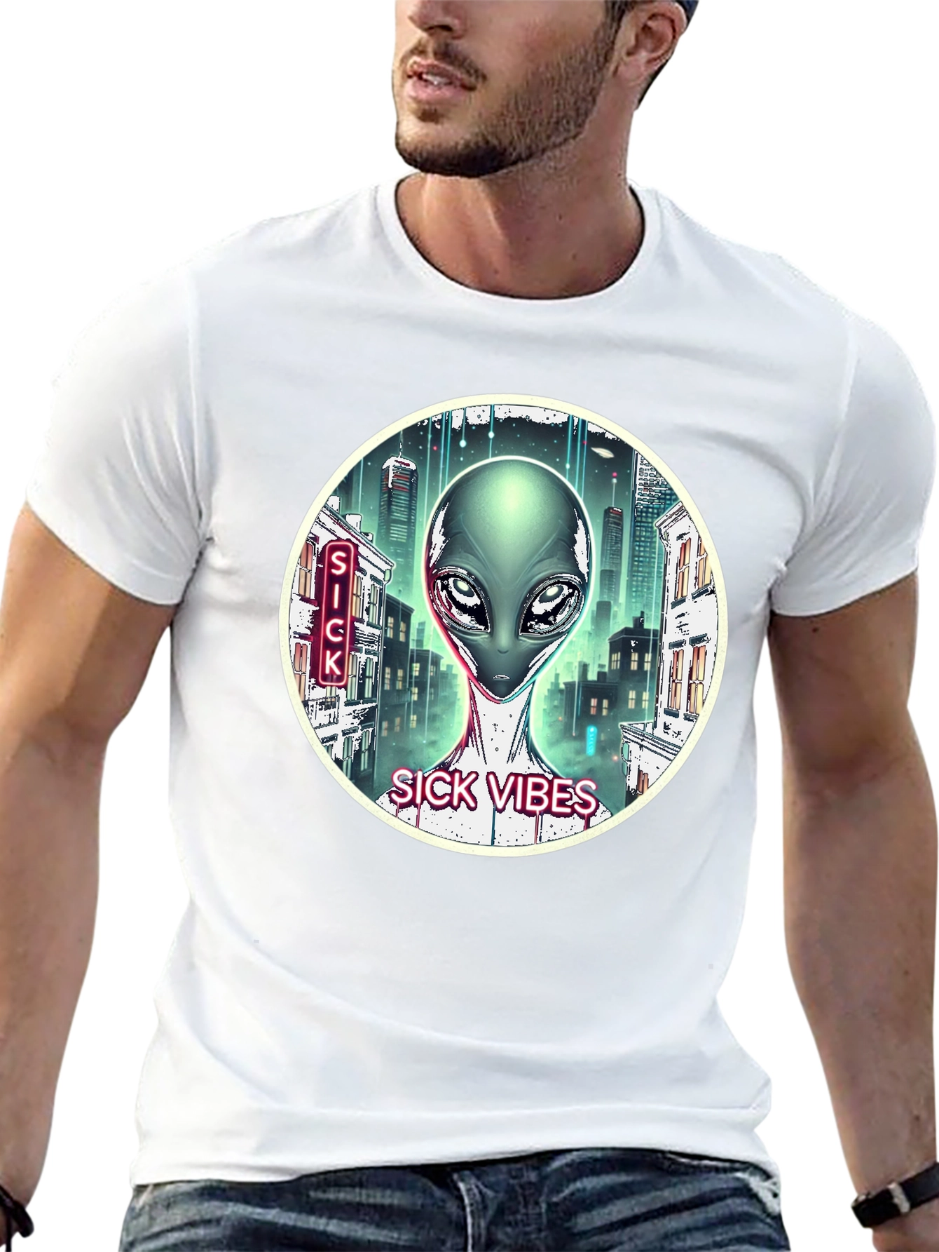 Sick Vibes Alien T-Shirt