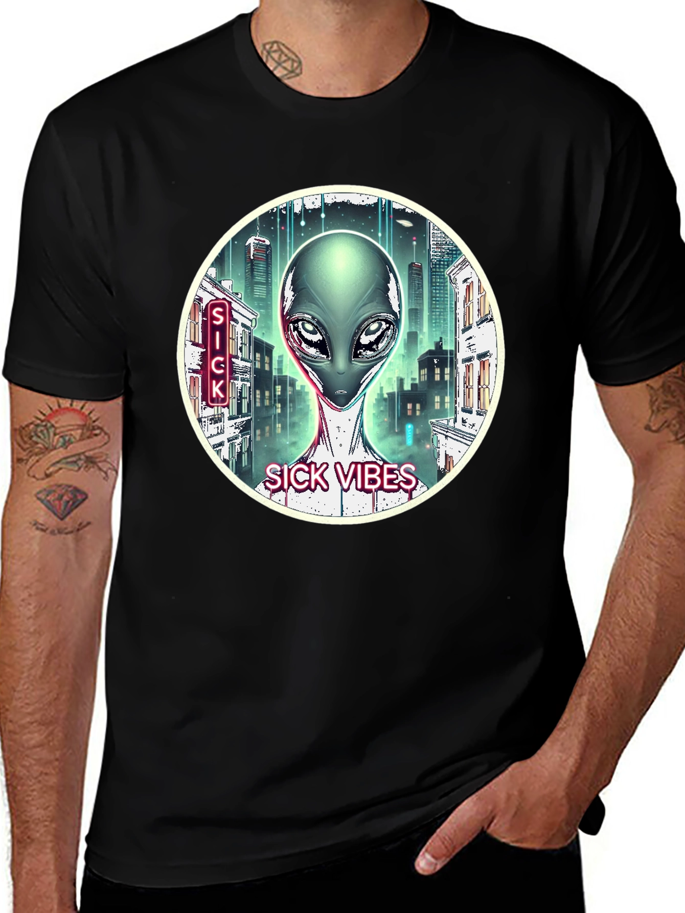 Sick Vibes Alien T-Shirt