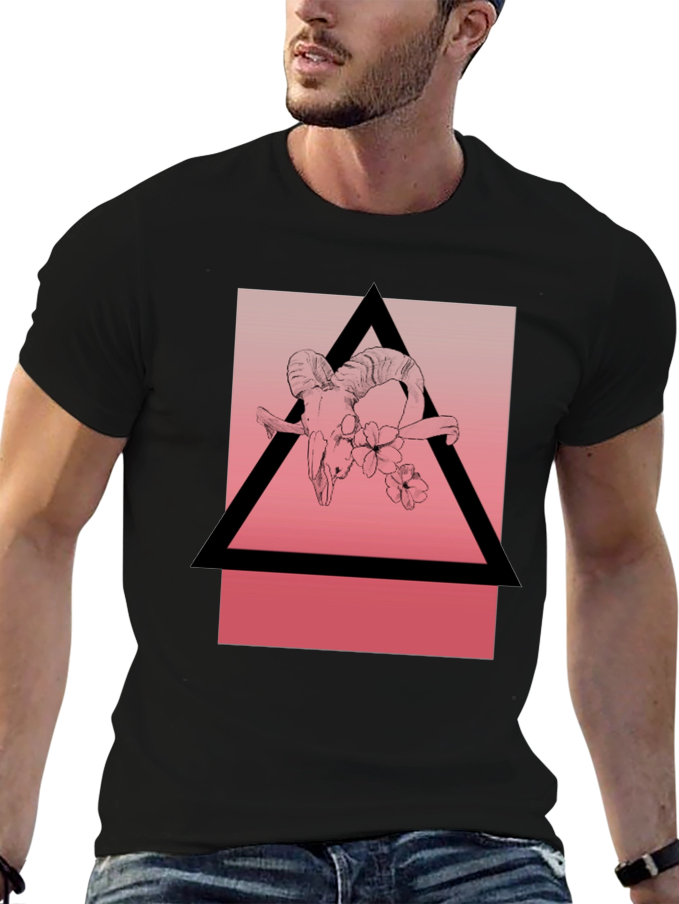 Ram Skull Graphic Tee - Modern Occult Style