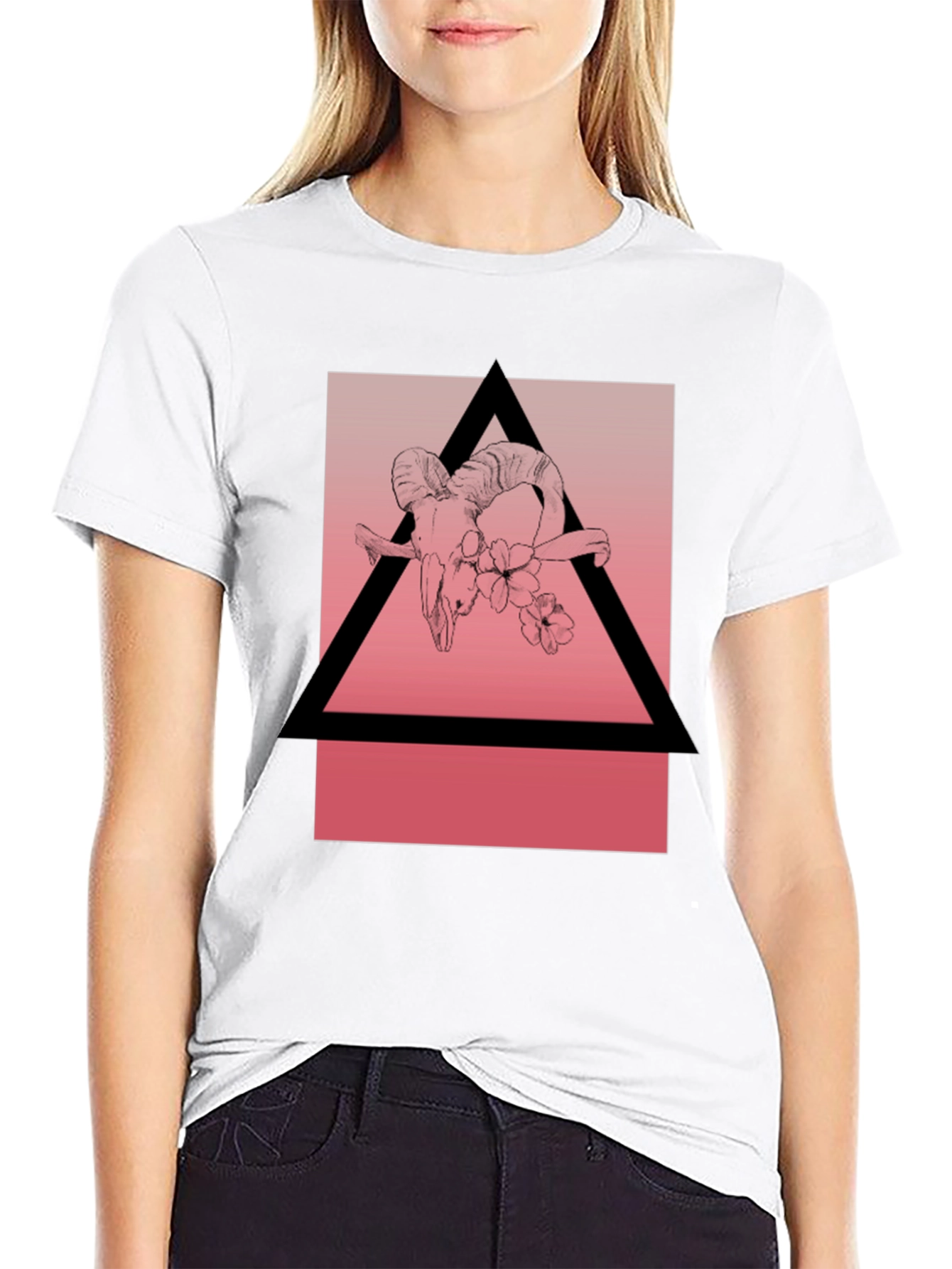 Ram Skull Graphic Tee - Modern Occult Style