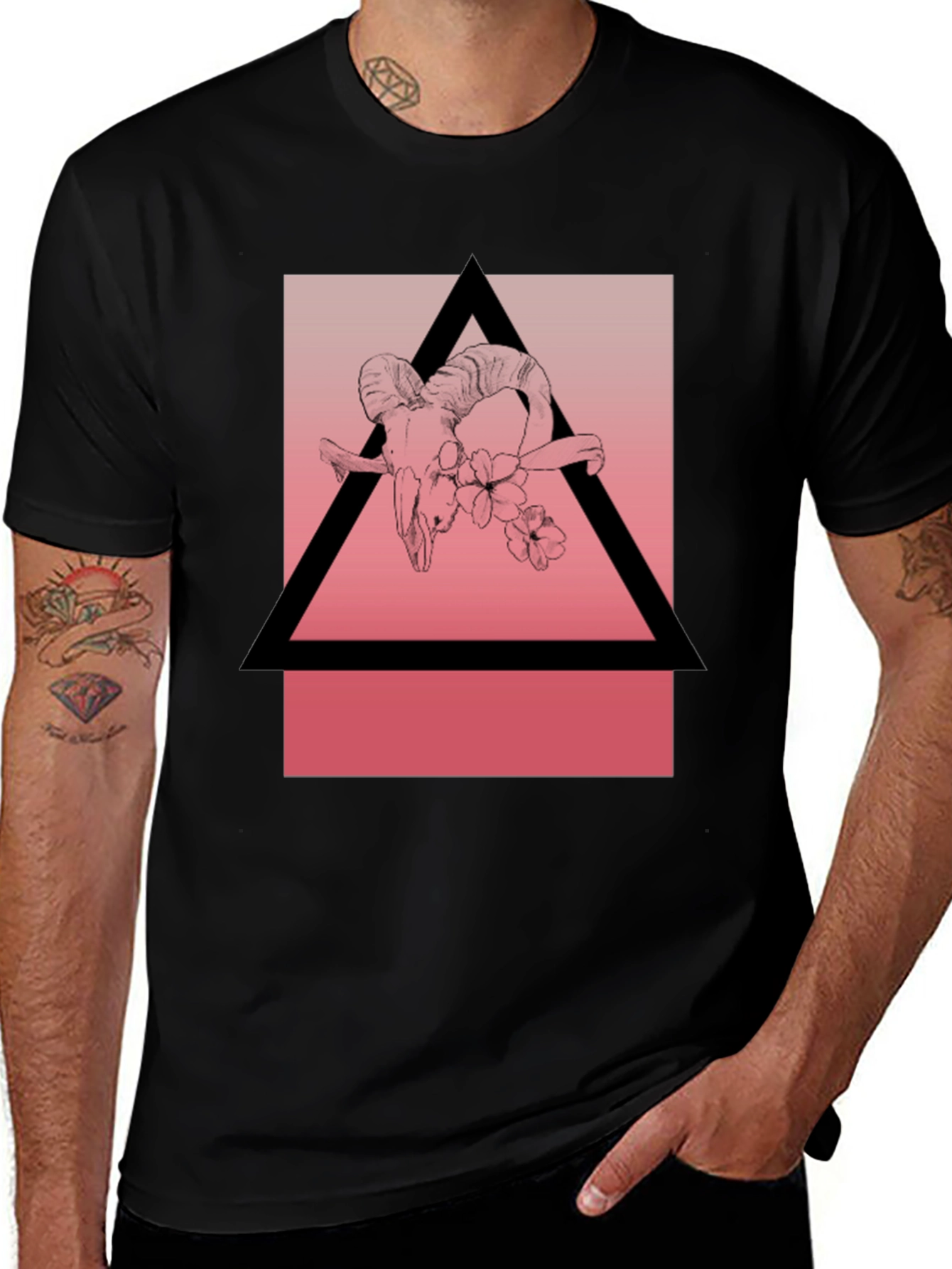 Ram Skull Graphic Tee - Modern Occult Style