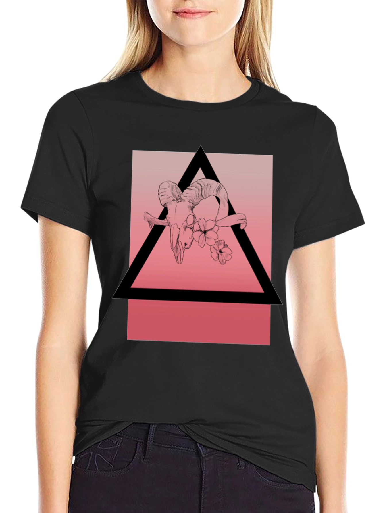 Ram Skull Graphic Tee - Modern Occult Style