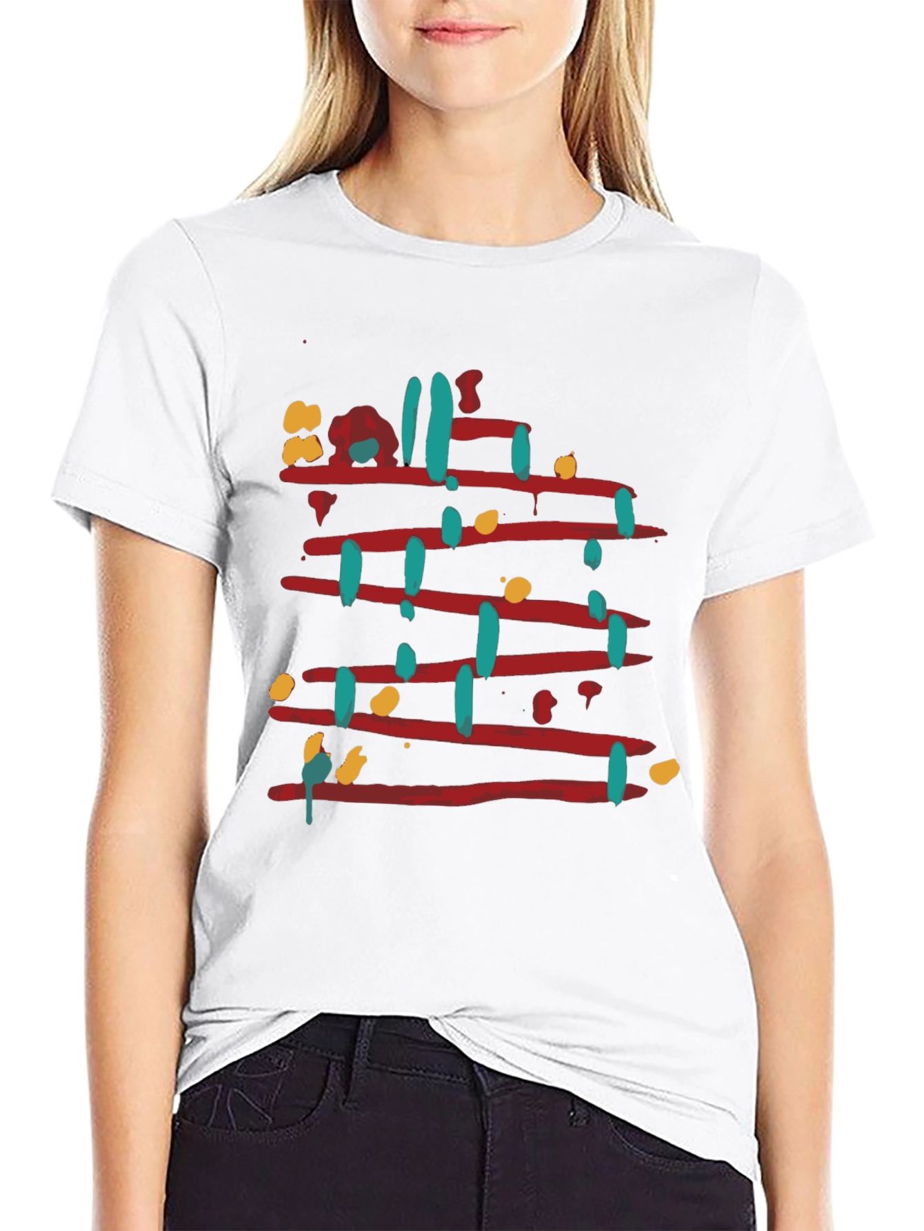 Abstract Line Art Graphic Tee - Mens Black T-Shirt