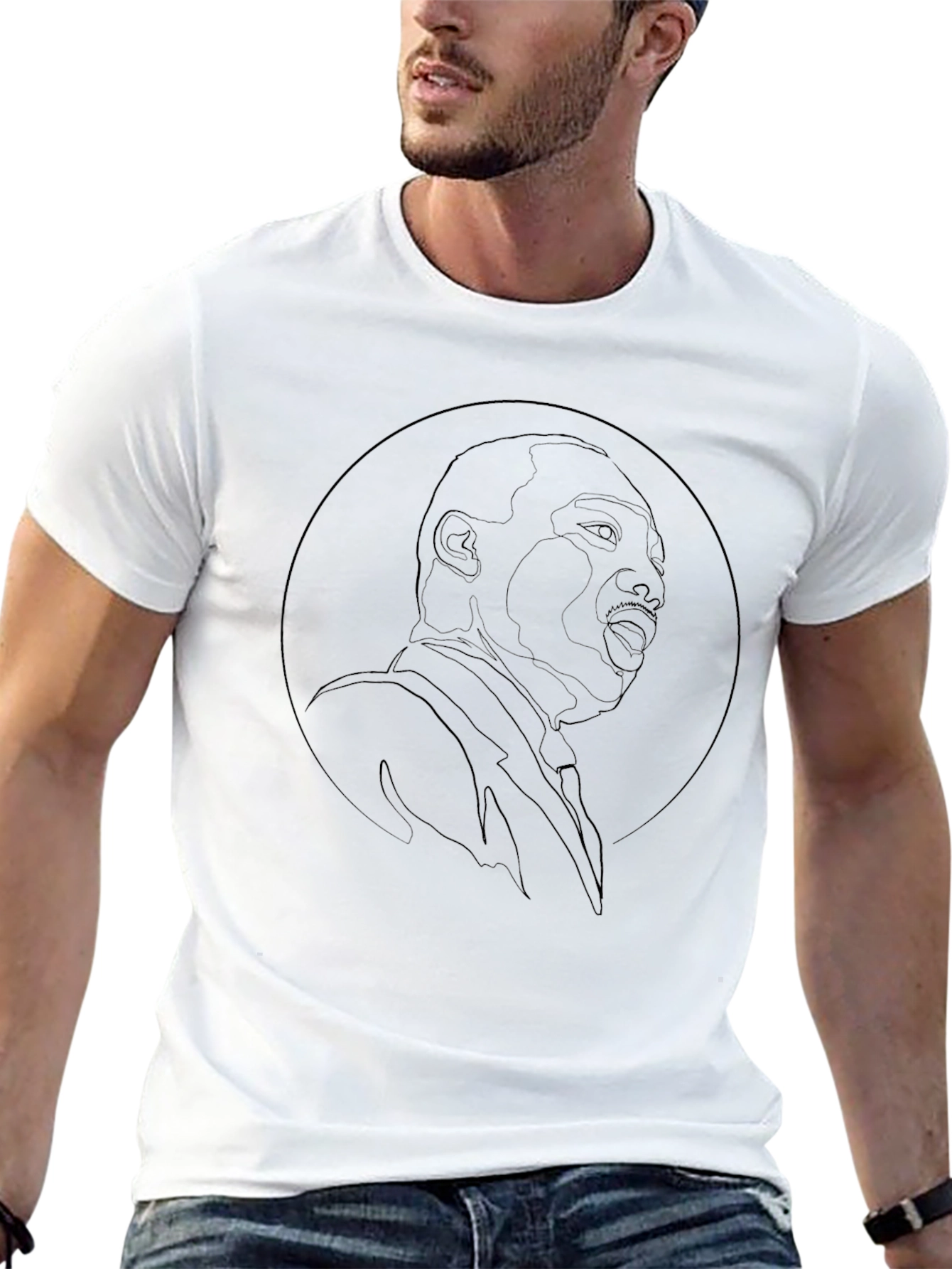 MLK Graphic Tee - Black Line Art