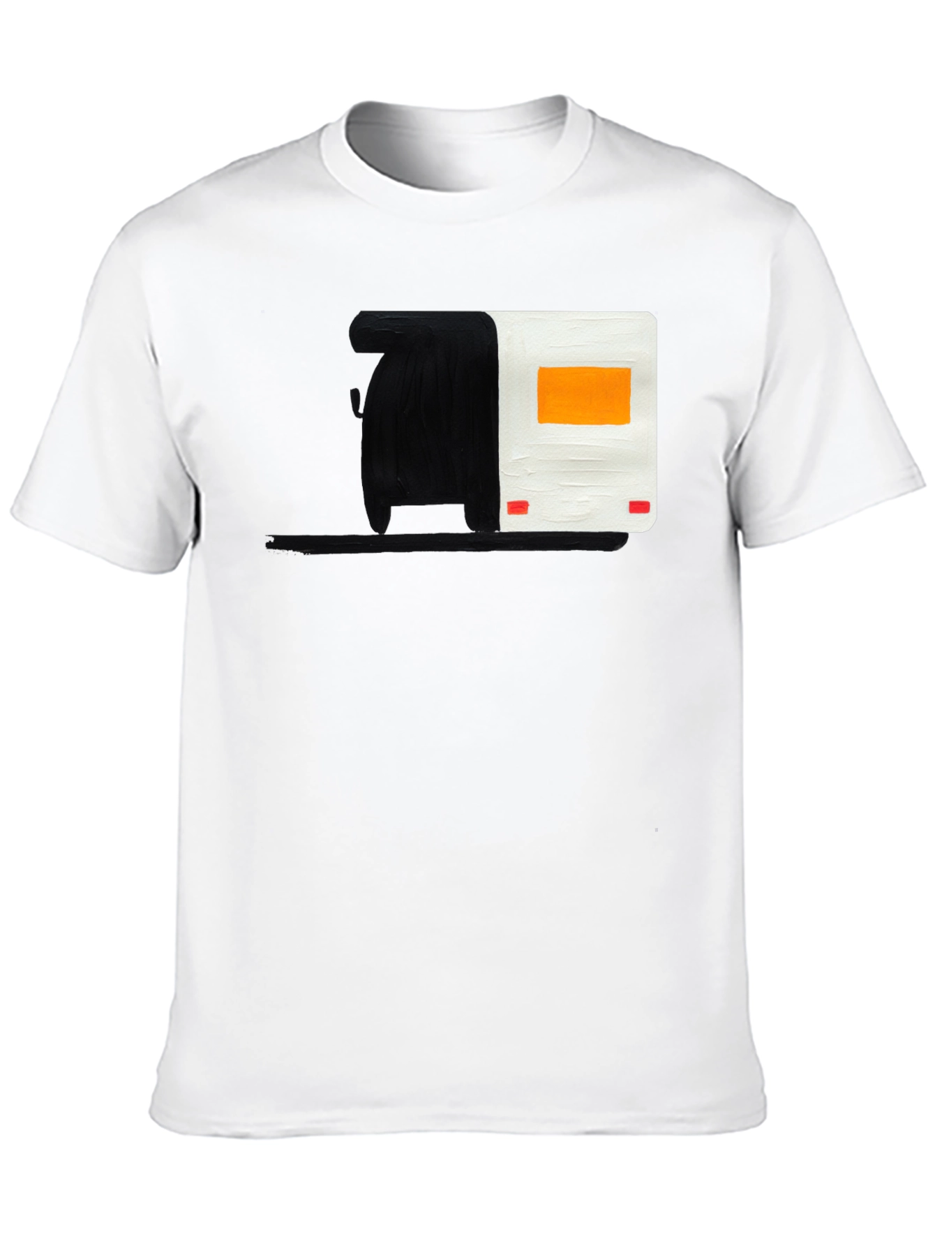 Abstract Camper Graphic Tee - Black Cotton Blend