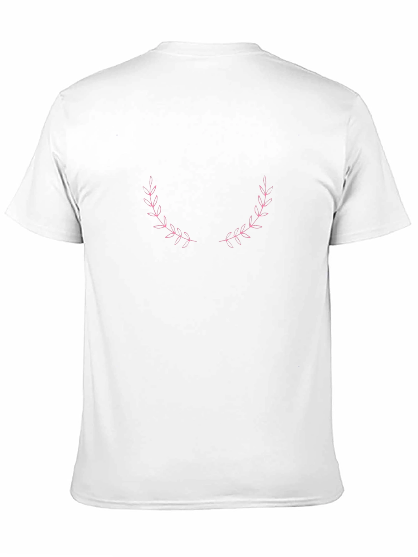 Black T-Shirt with Floral Laurel Design