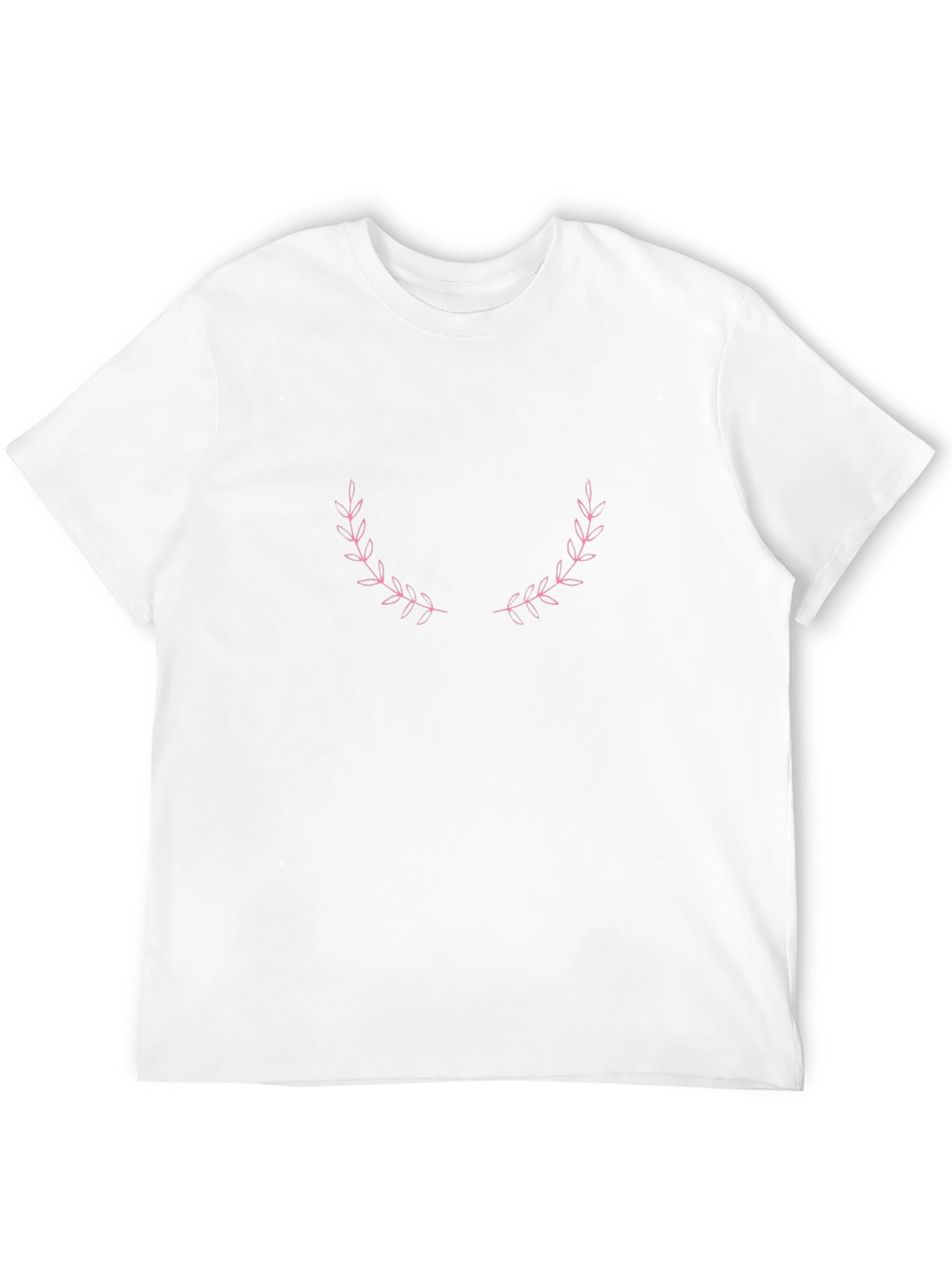 Black T-Shirt with Floral Laurel Design