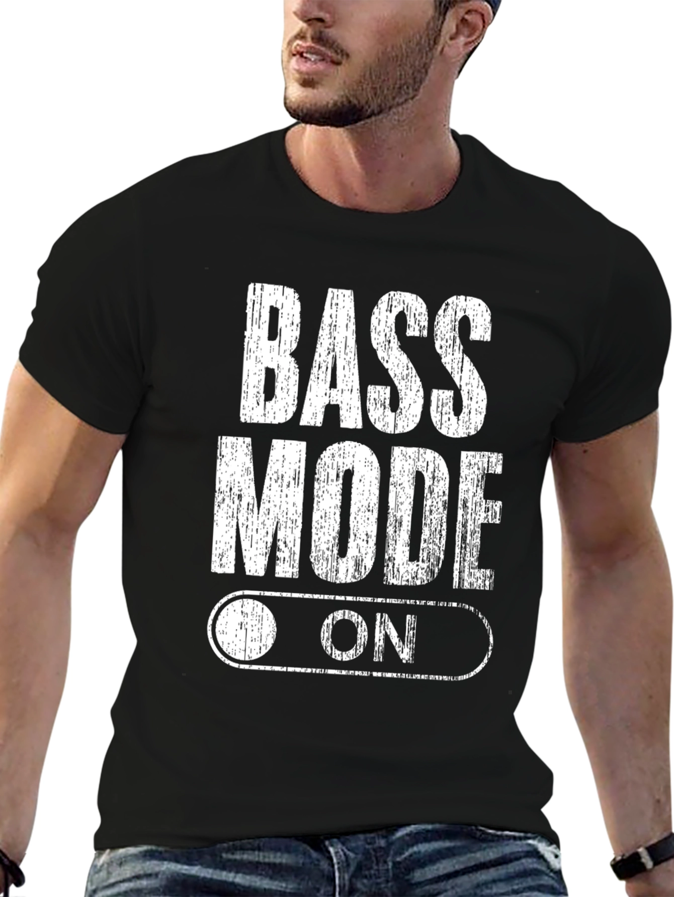 Bass Mode On Black Graphic Tee Shirt