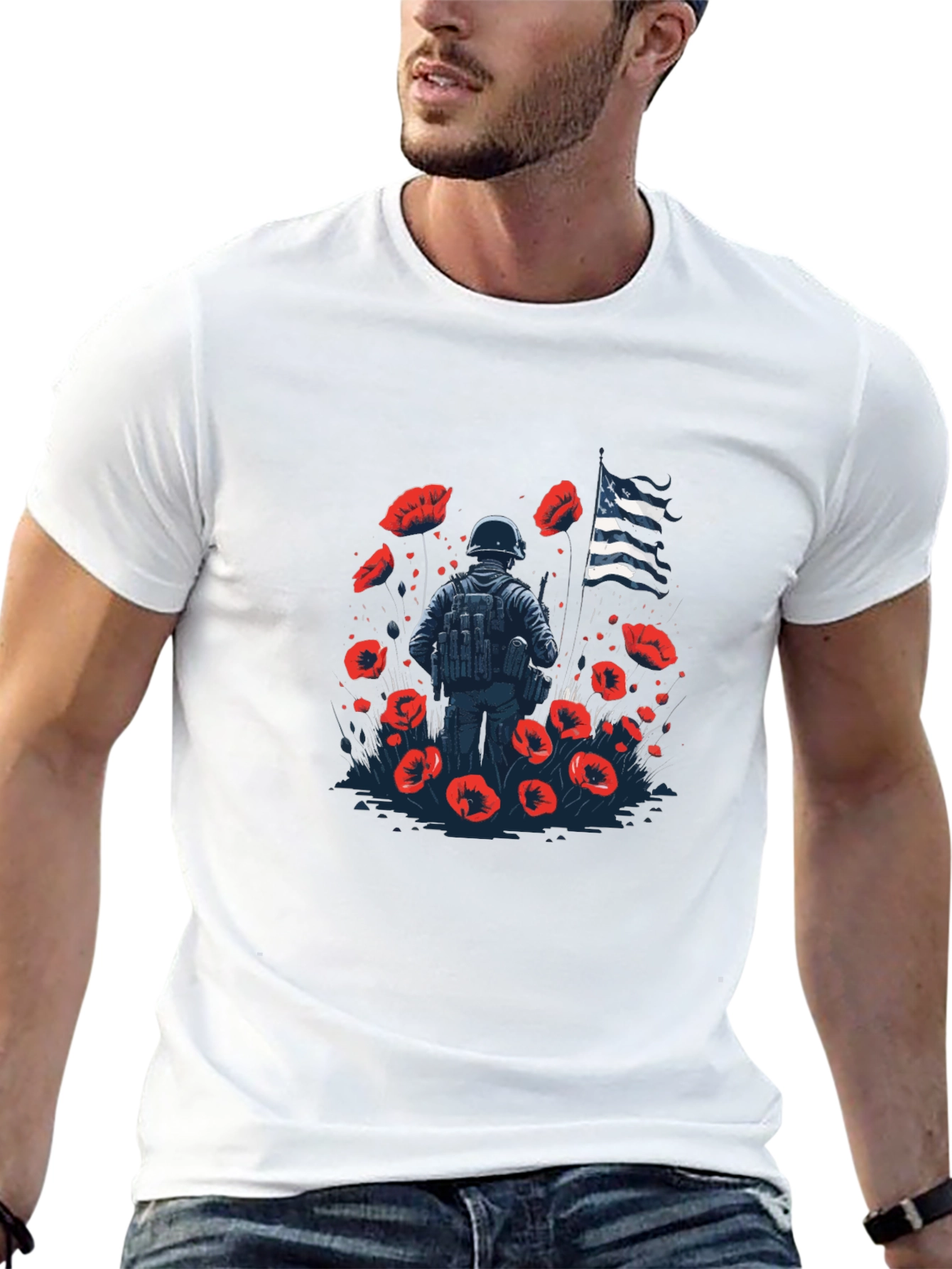 Remembrance Day T-Shirt - Poppy Field Design