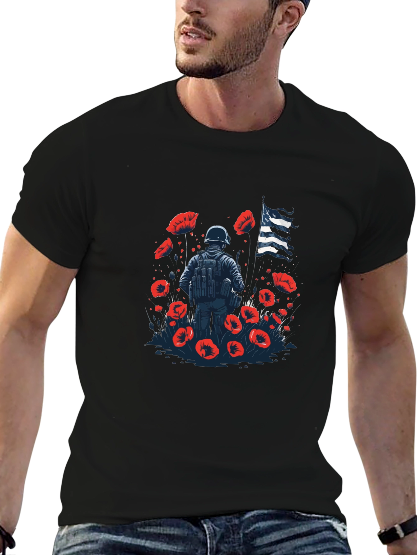 Remembrance Day T-Shirt - Poppy Field Design