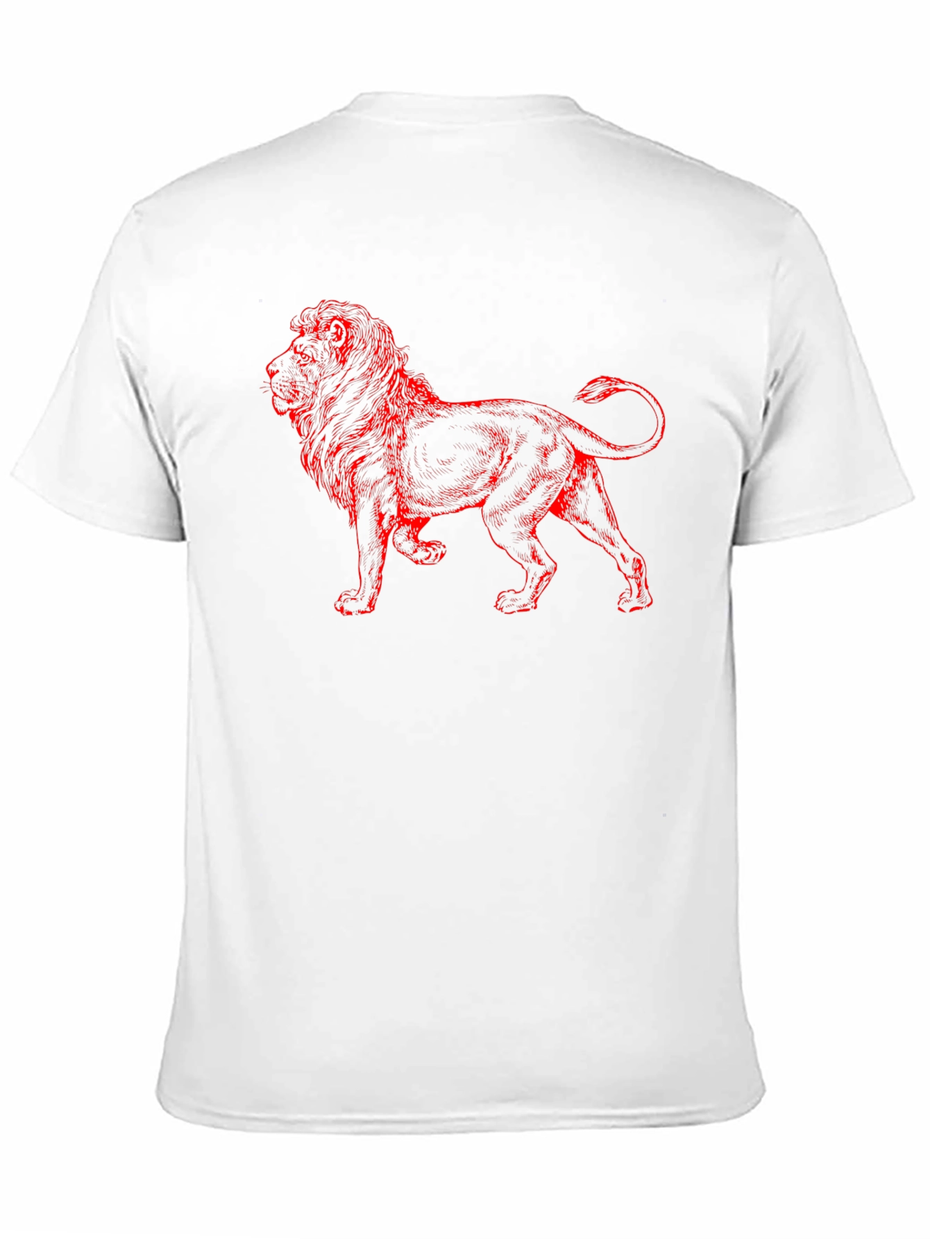 Lion Graphic Print T-Shirt - Casual Black Tee