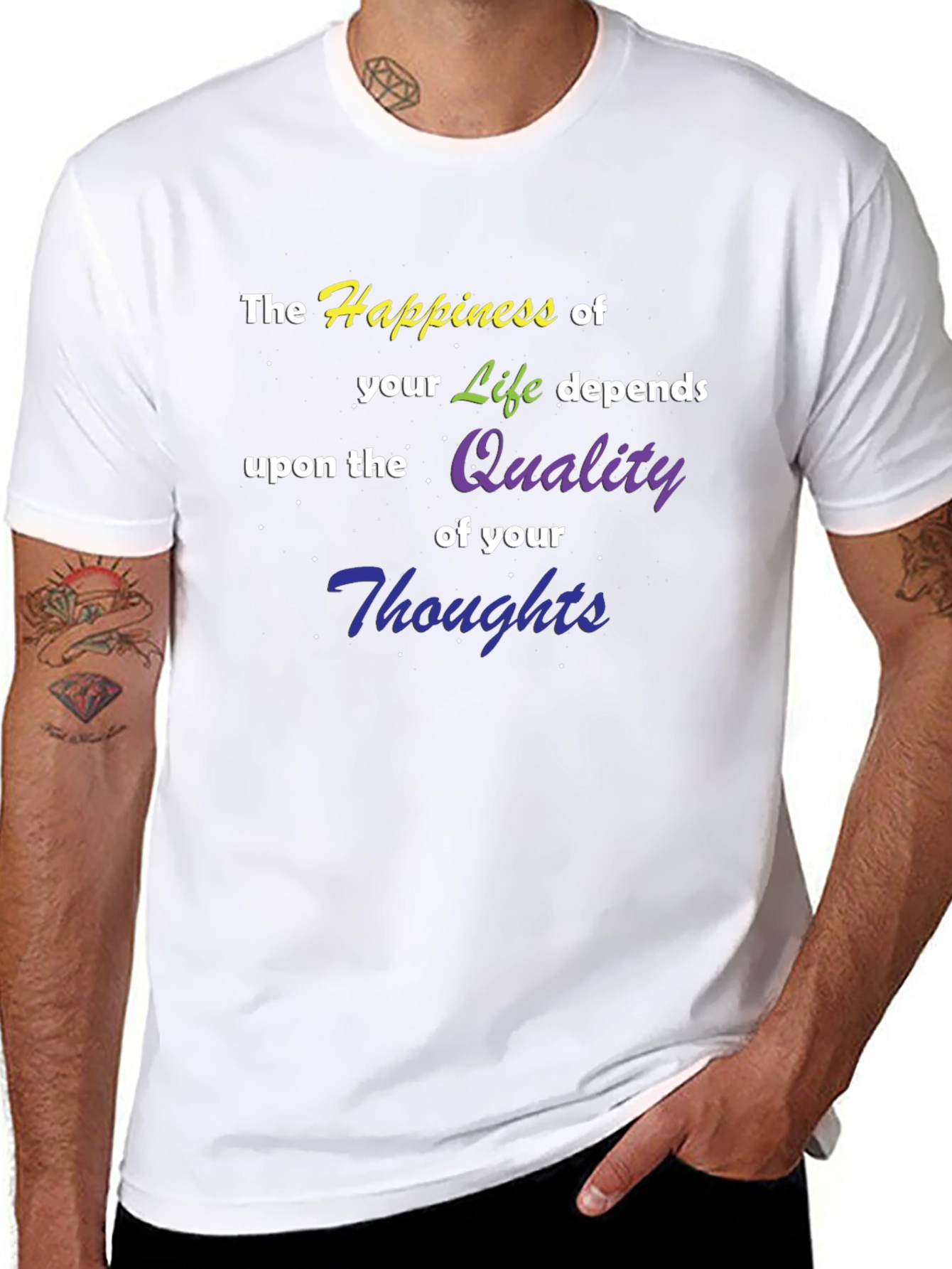 Happiness of Life T-Shirt - Quality Thoughts Graphic Tee