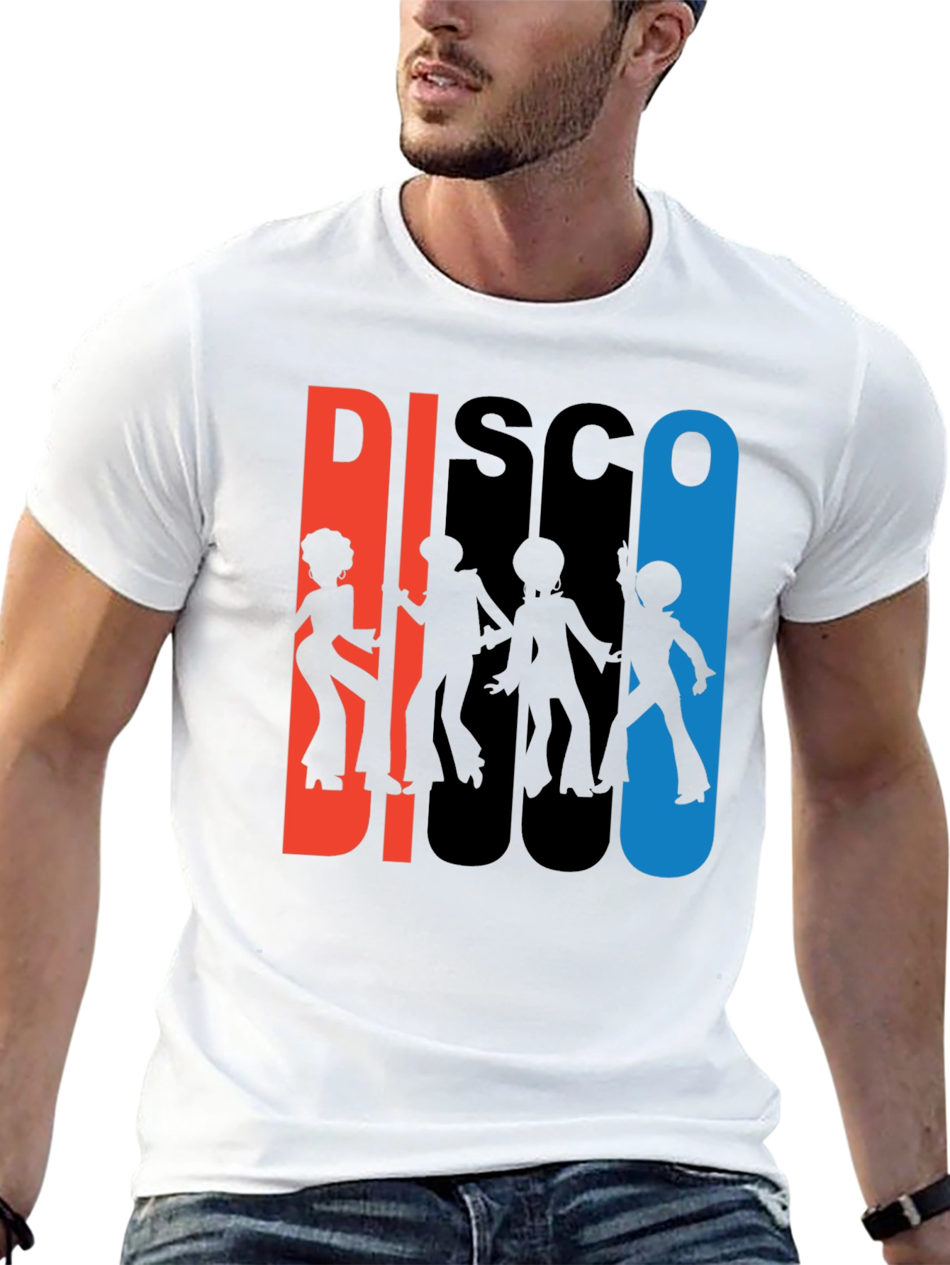 Retro Disco Graphic T-Shirt - Black