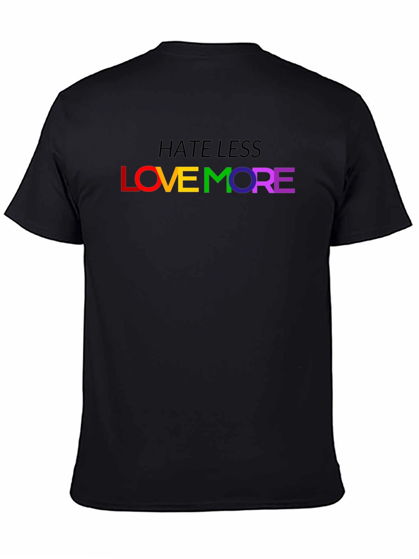 Hate Less Love More Rainbow LGBTQ Pride T-Shirt