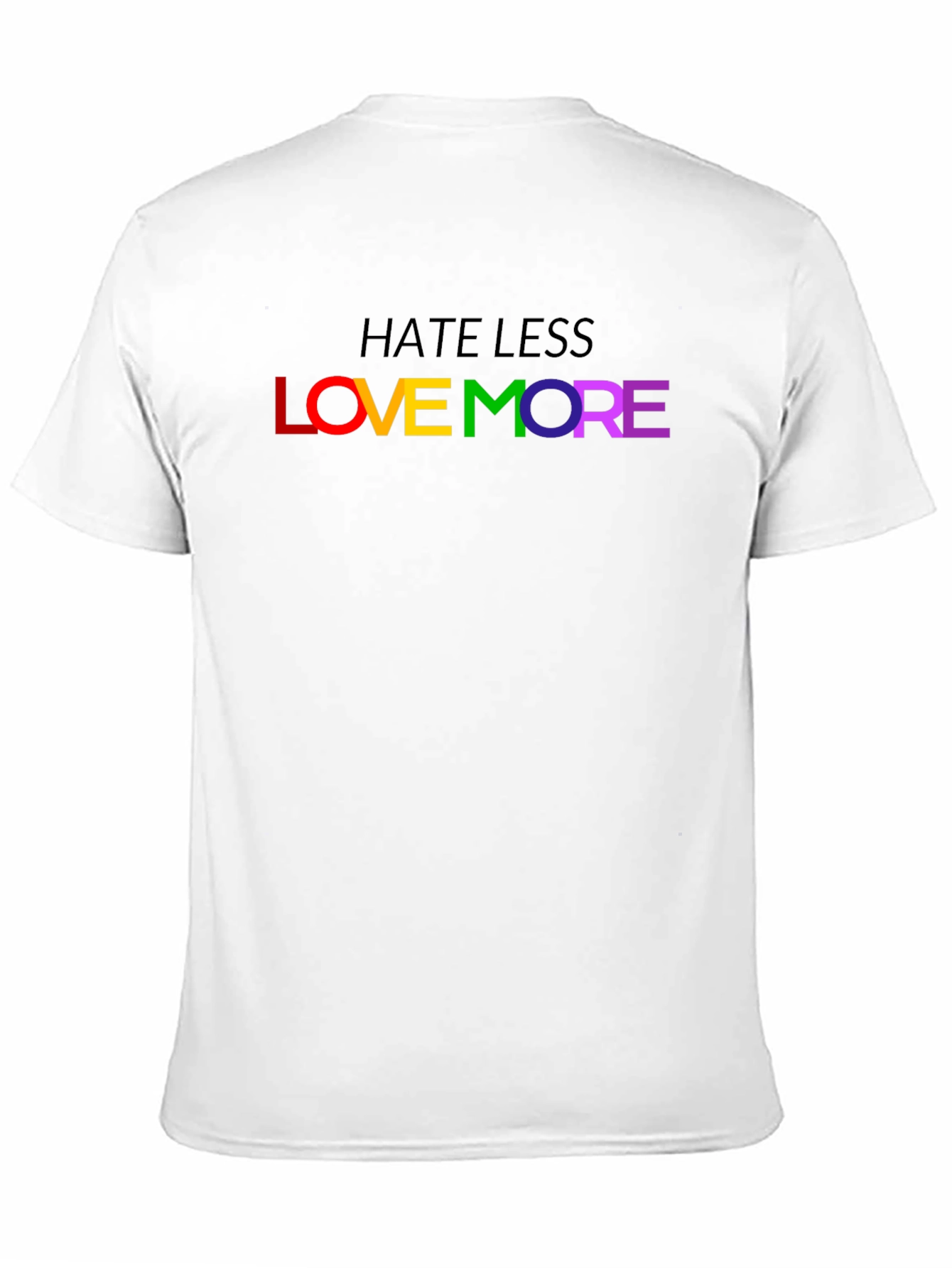 Hate Less Love More Rainbow LGBTQ Pride T-Shirt